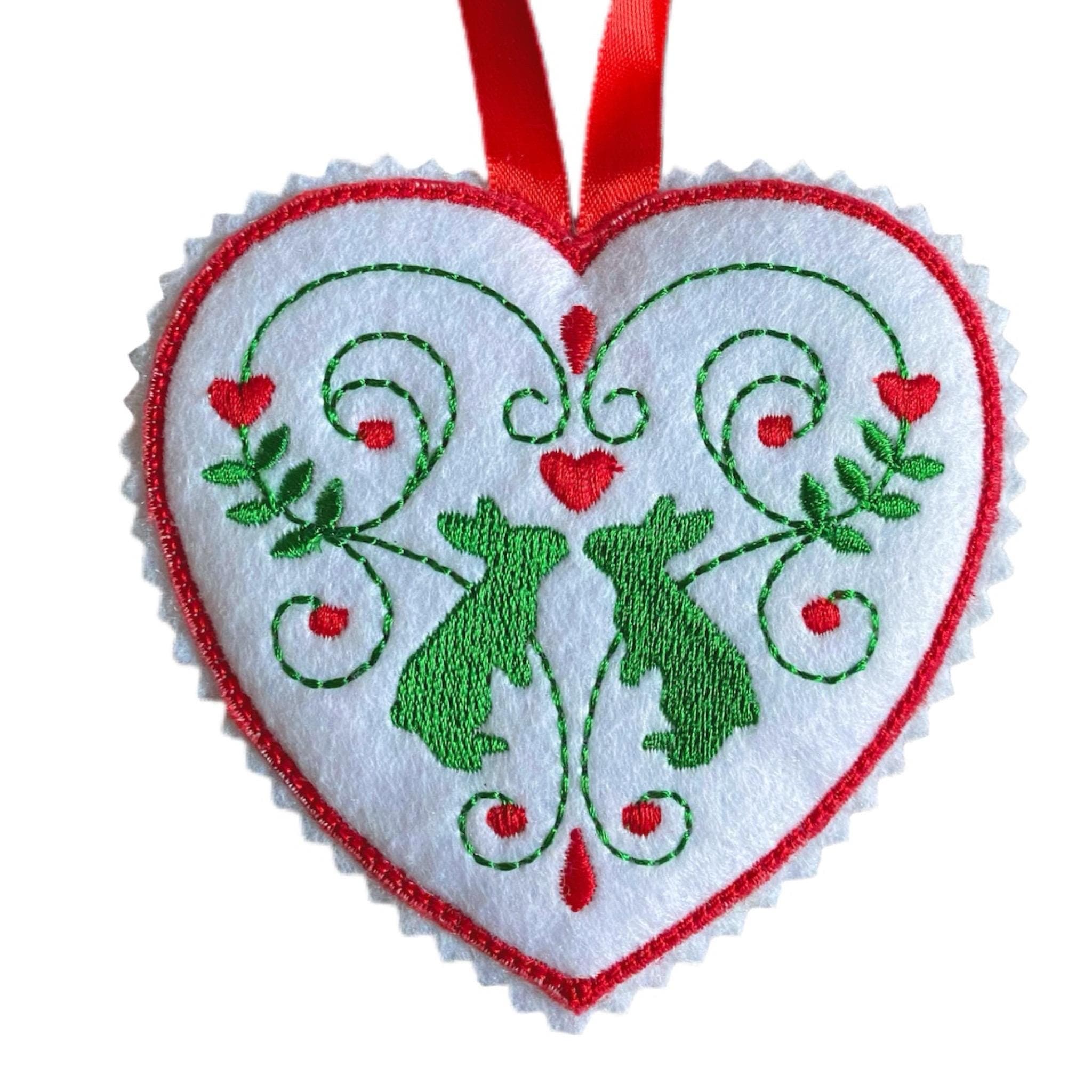 Bunnies Felt Heart Decoration — image 2