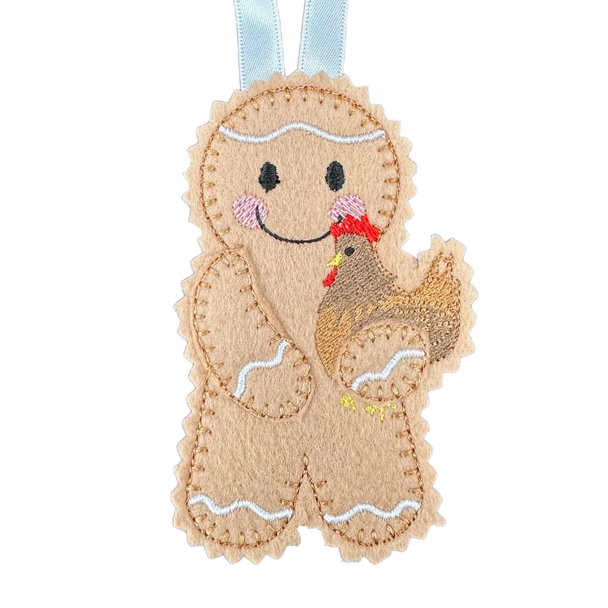Pet Chicken Gingerbread Man Felt Decoration — image 2