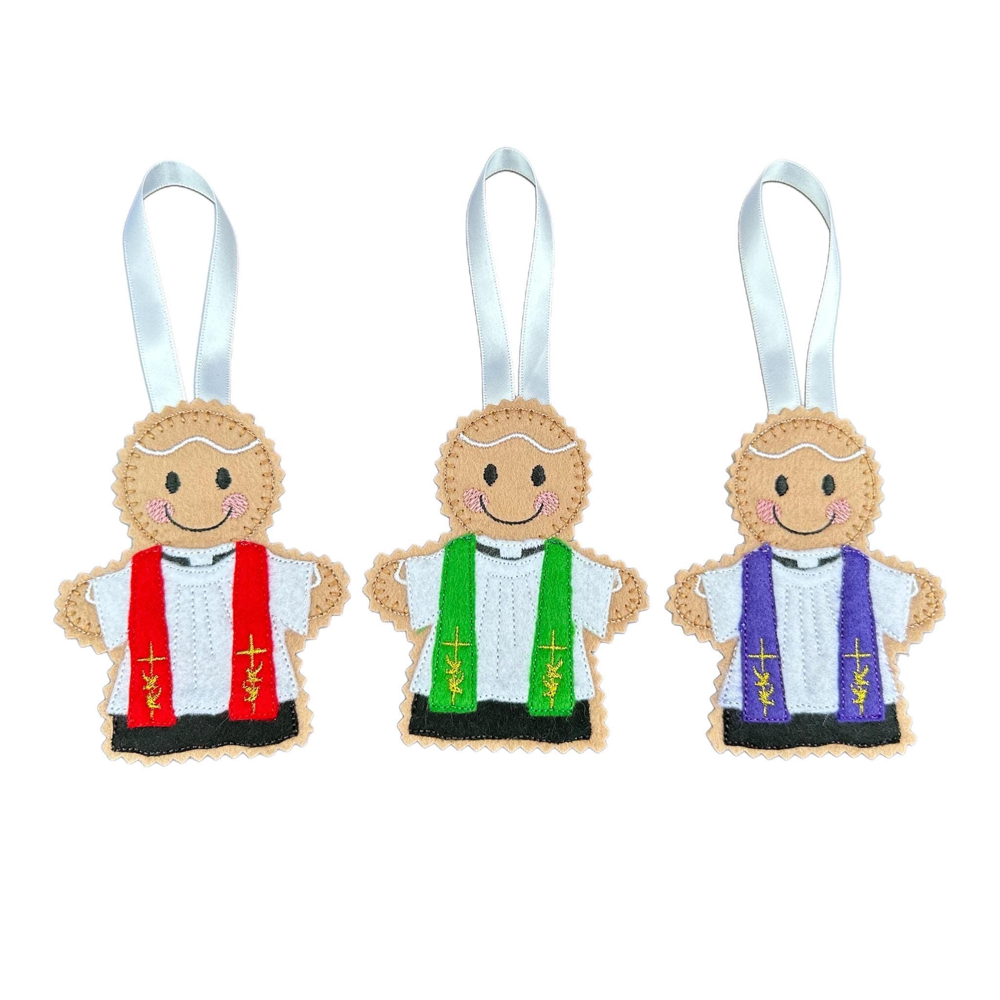 Vicar Gingerbread Man Felt Decoration — image 2