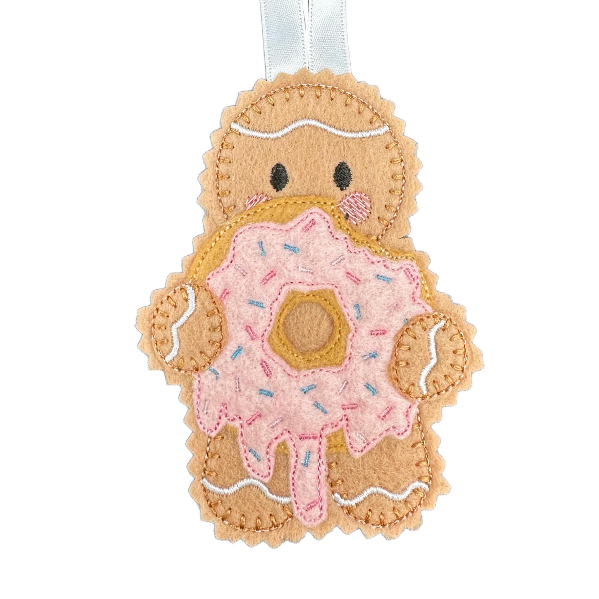 Doughnut Gingerbread Felt Decoration