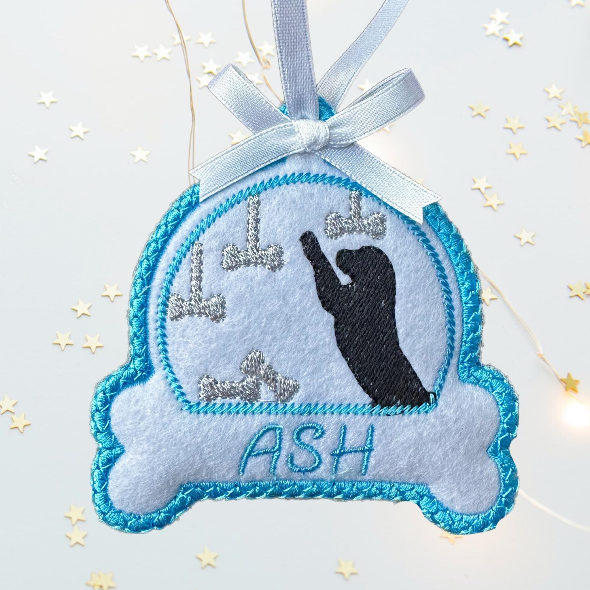 Dog Snow Globe Felt Christmas Bauble Decoration - Personaliseable — image 7
