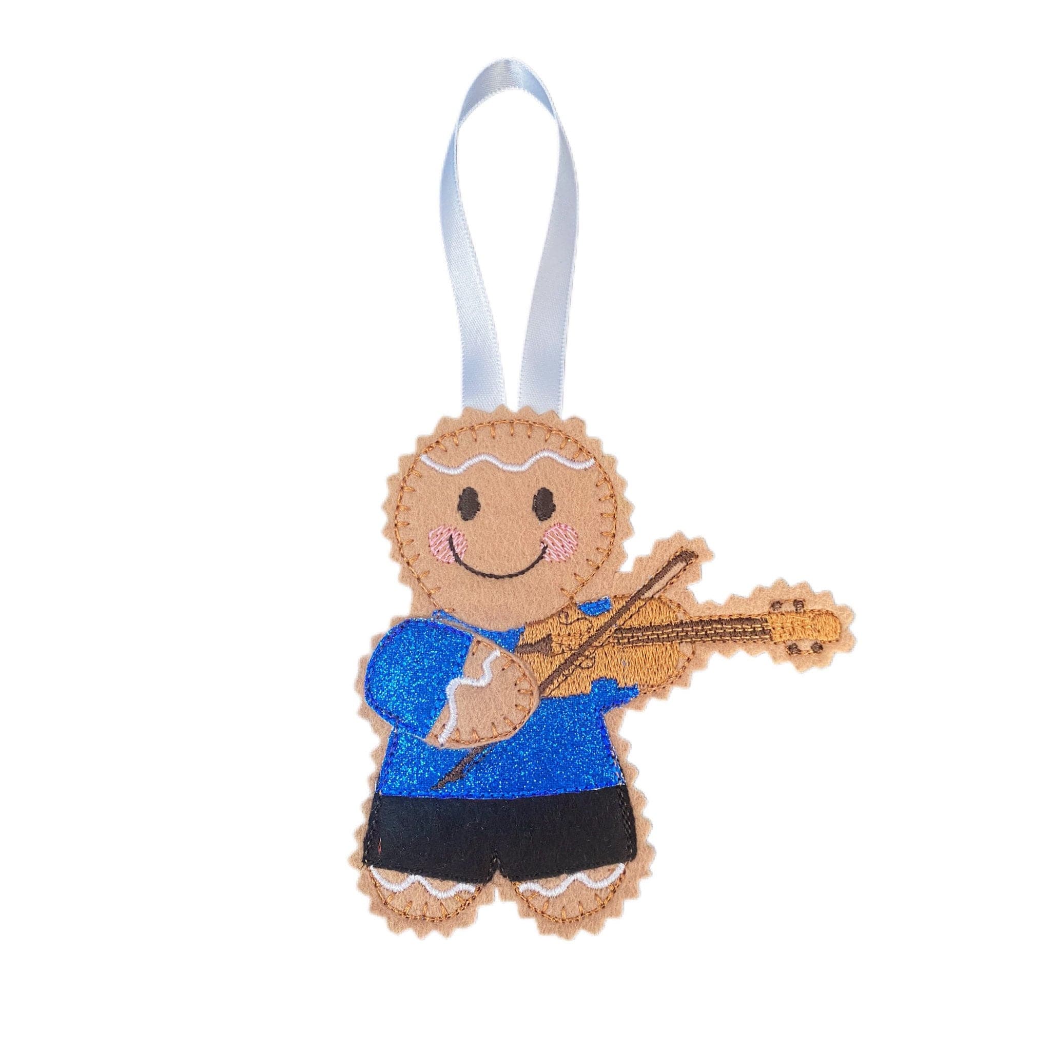 Violinist / Musician Gingerbread Man Felt Decoration