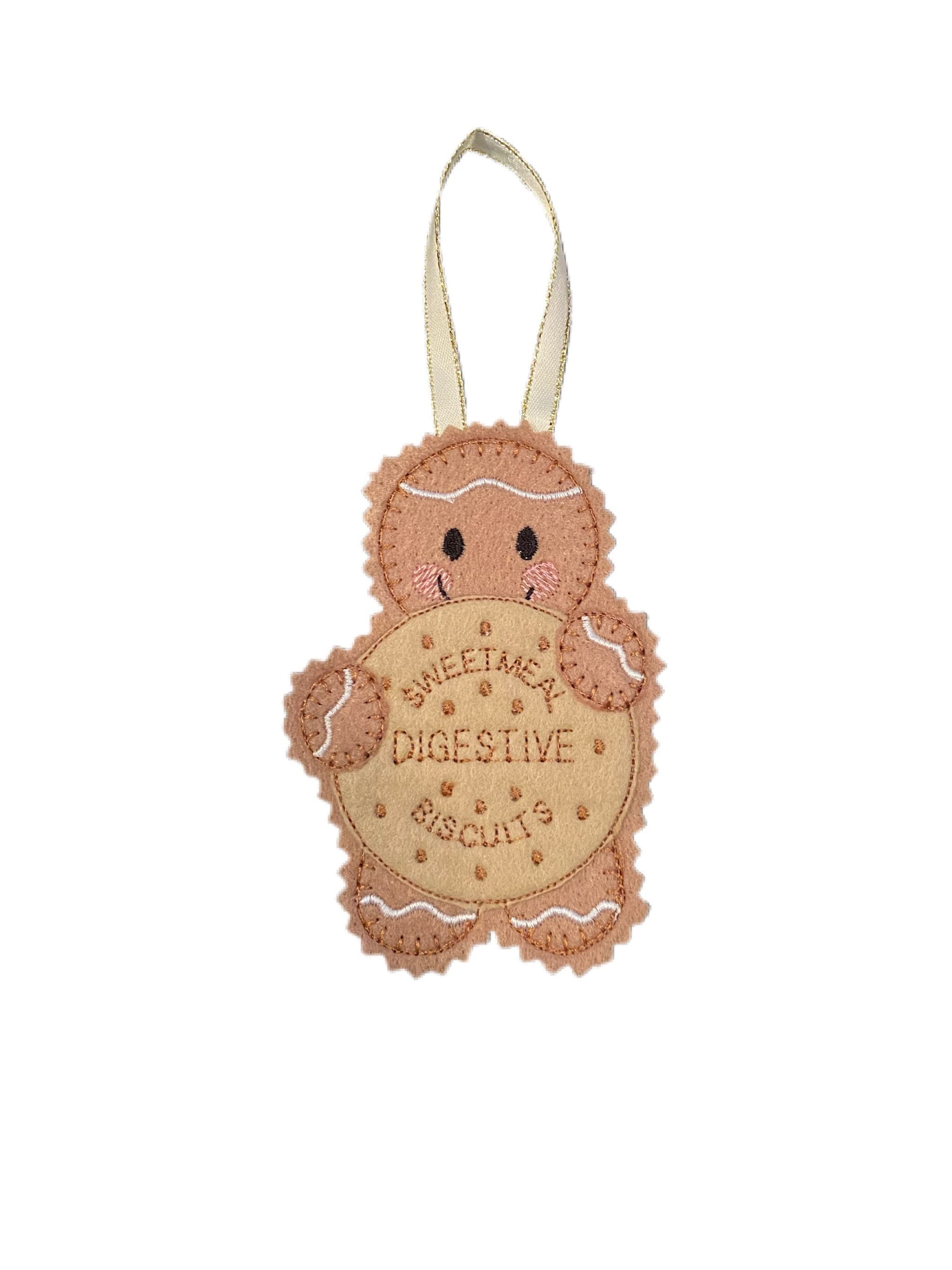 Digestive Biscuit Gingerbread Man Felt Decoration