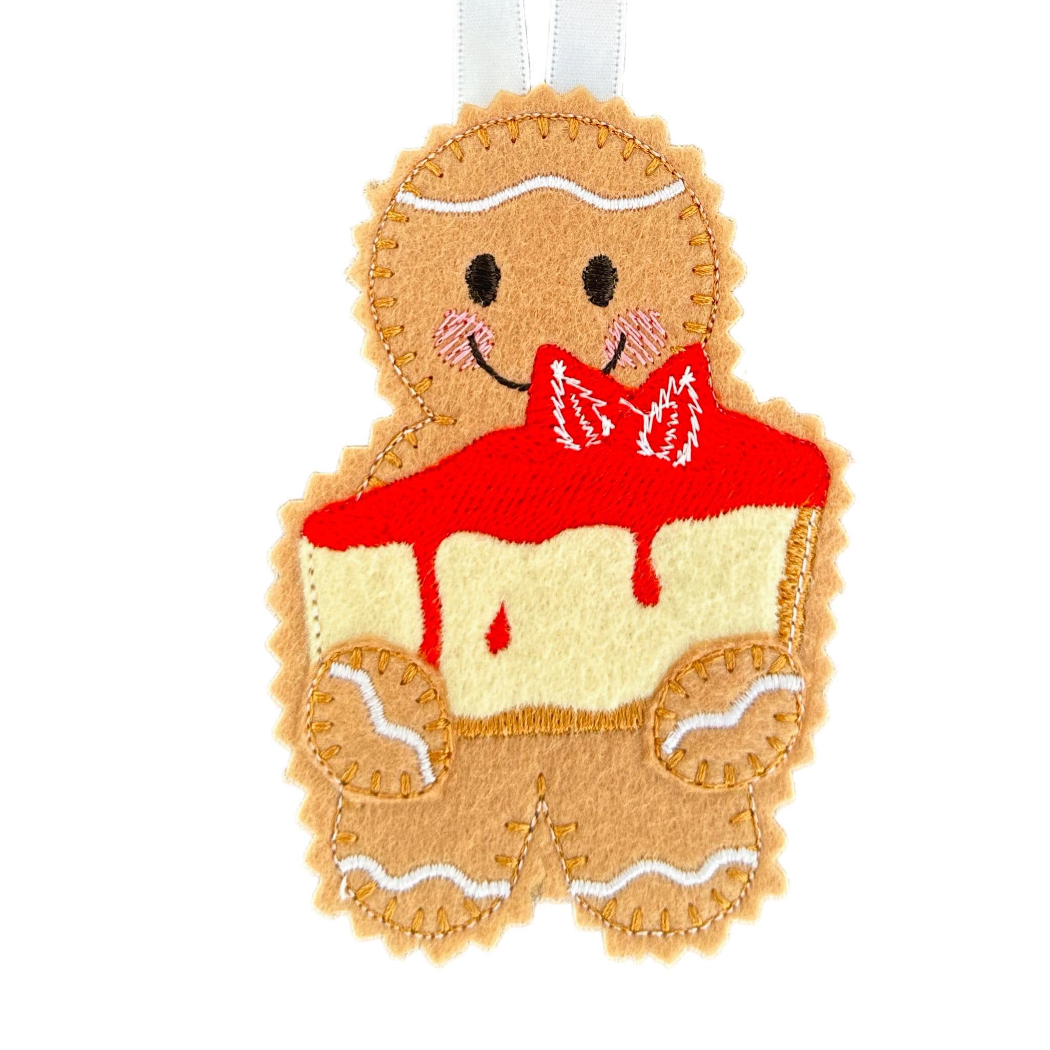 Strawberry Cheesecake Gingerbread Felt Decoration