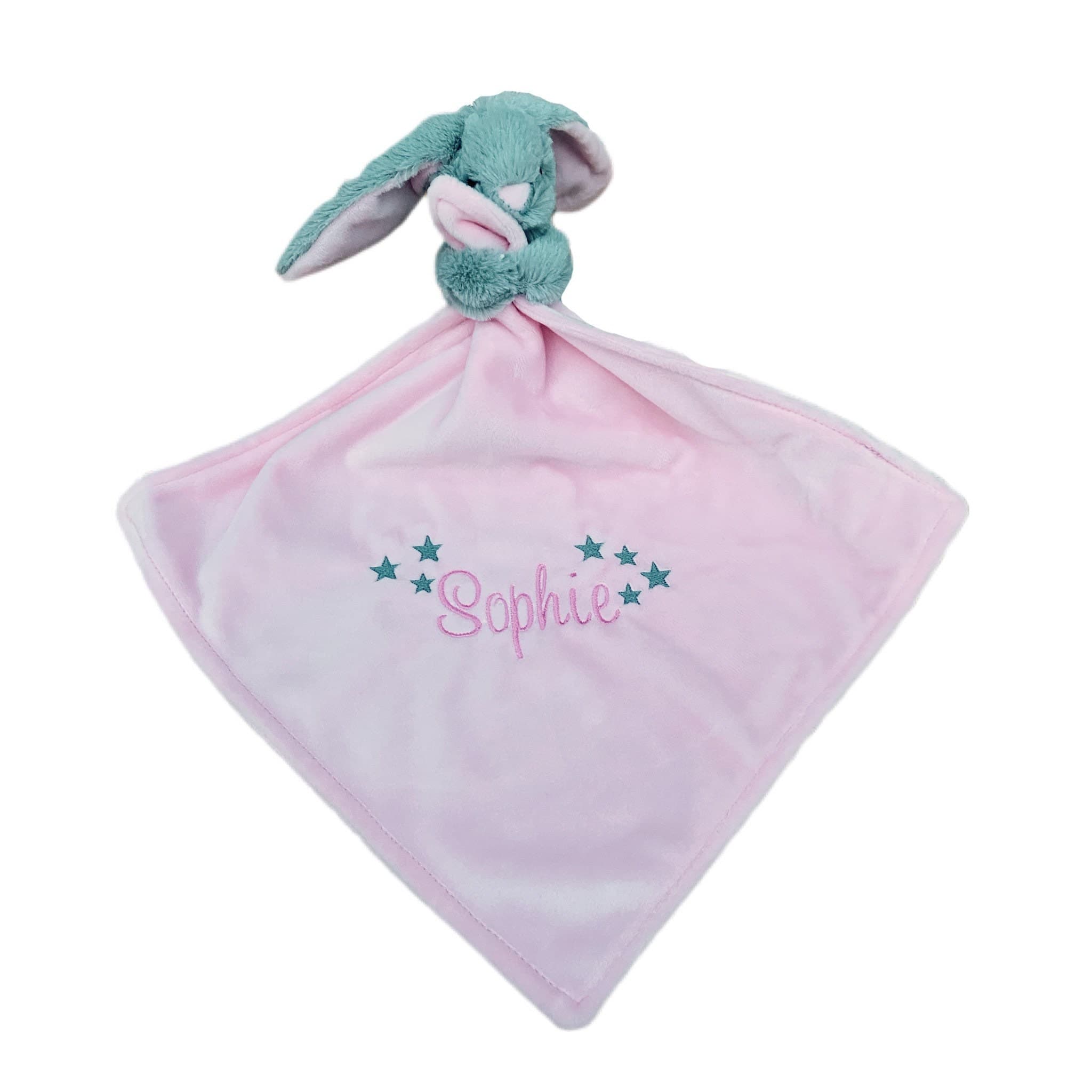 Pink Bunny Comforter / Personalised Keepsake / Newborn Baby Gift / Baby Shower