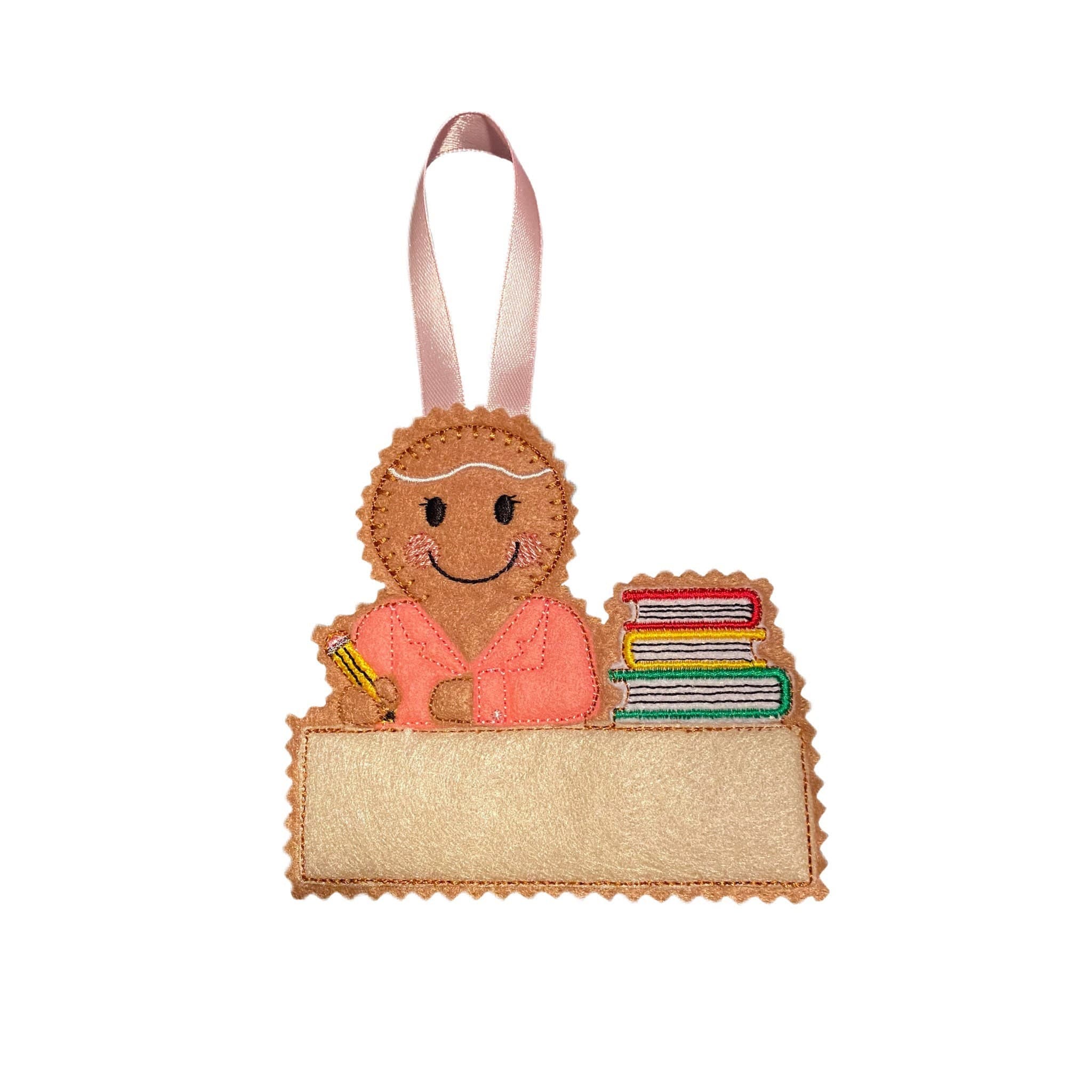Teacher Gingerbread Man Felt Decoration