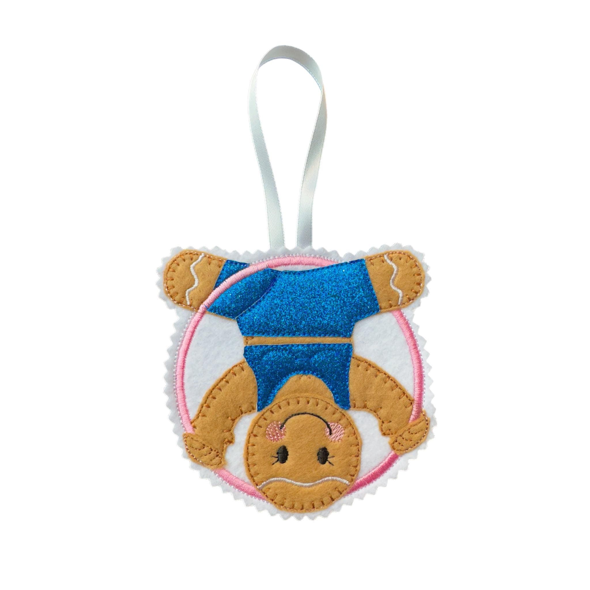 Aerial Hoop / Circus  Performer Gingerbread Man Felt Decoration — image 2