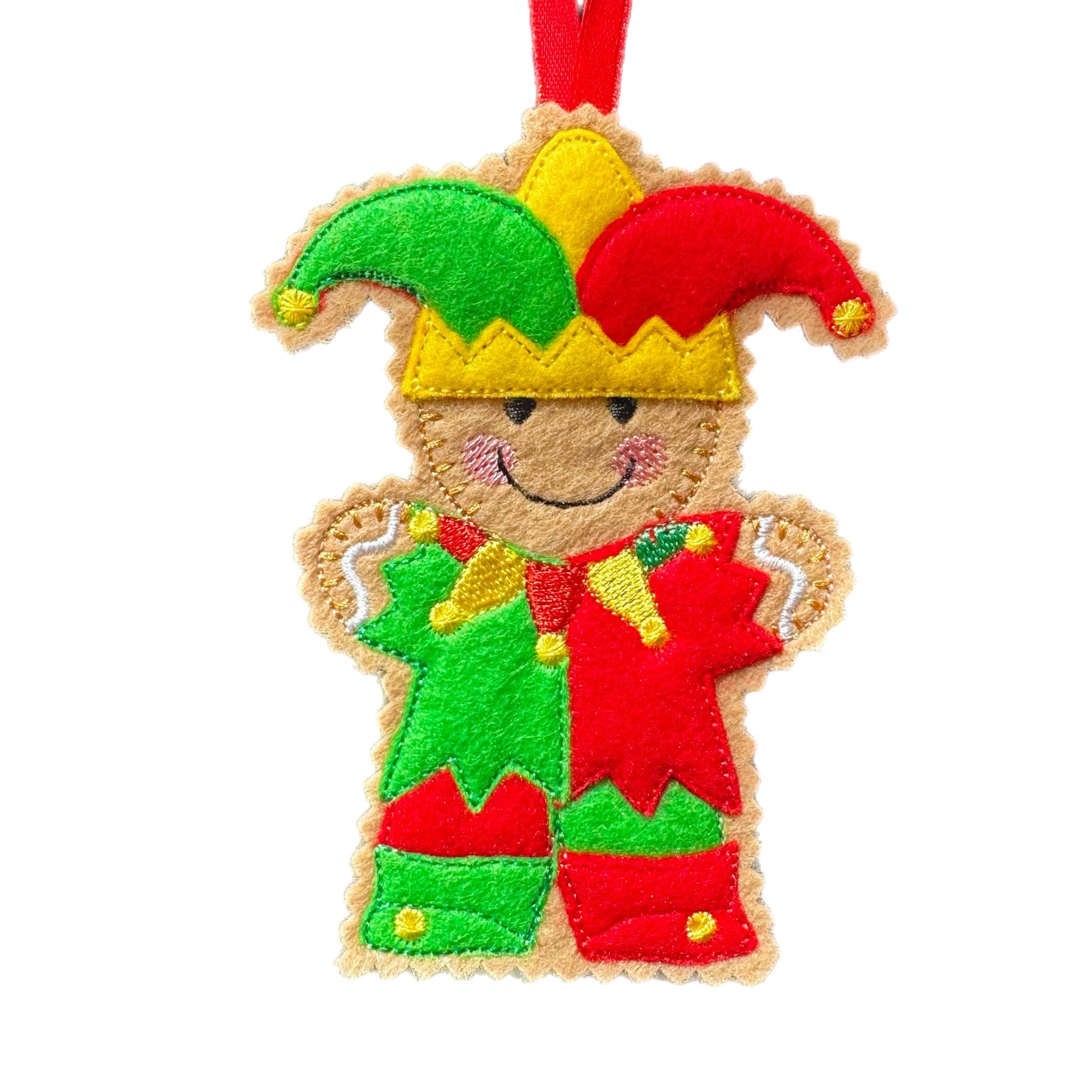 Medieval Jester Gingerbread Felt Decoration — image 3