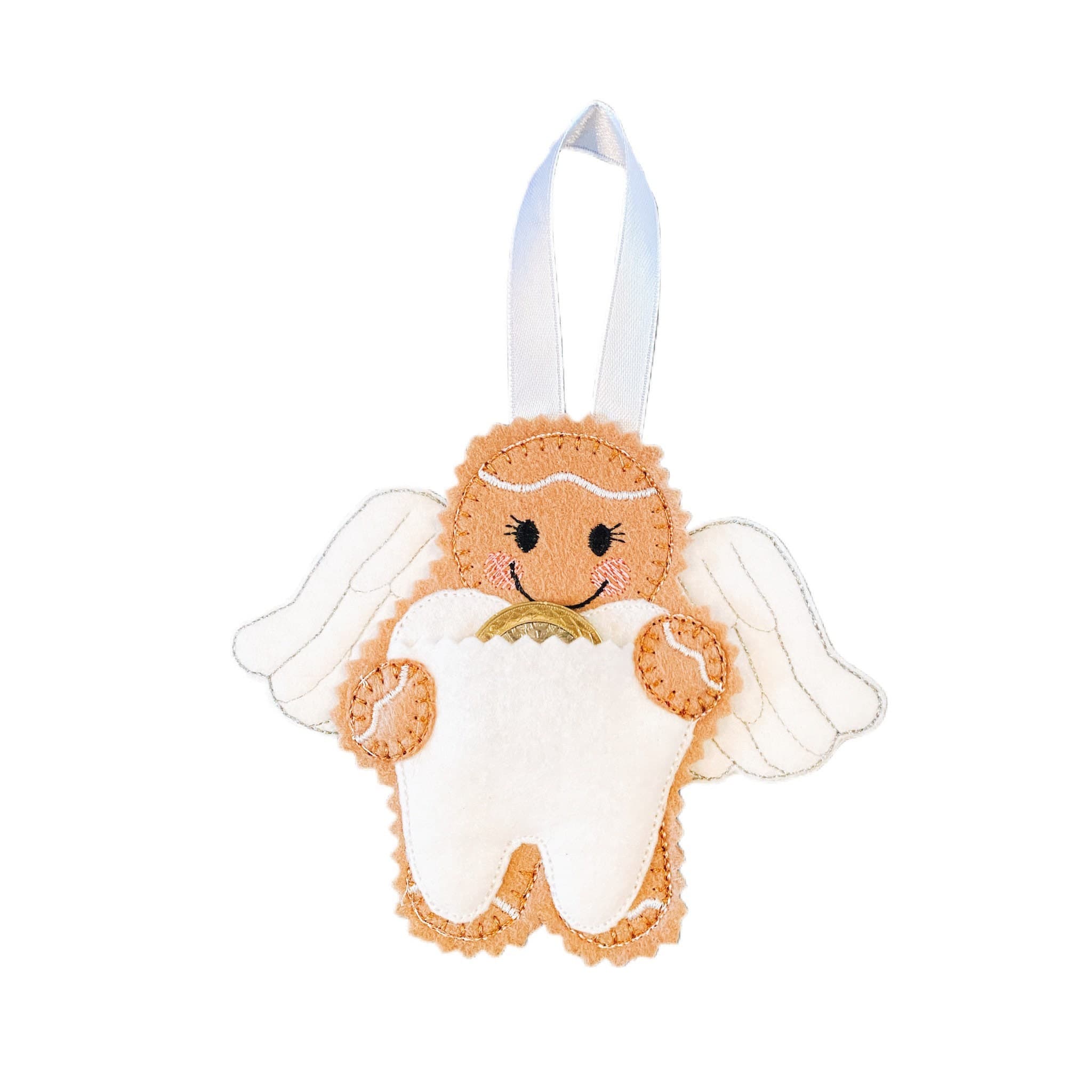 Tooth Fairy Gingerbread Man Felt Decoration