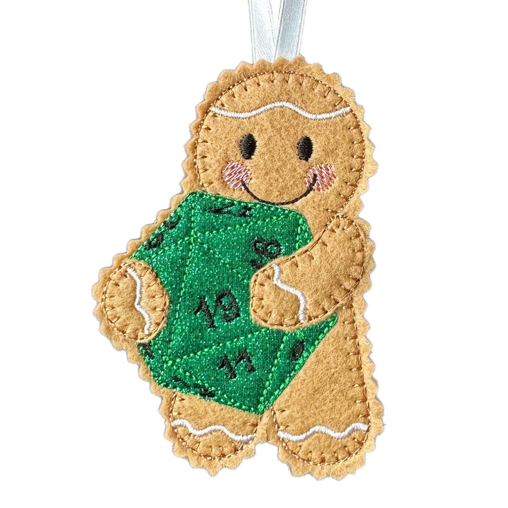 Gingerbread Dice Decoration – Felt Hanging Ornament — image 5
