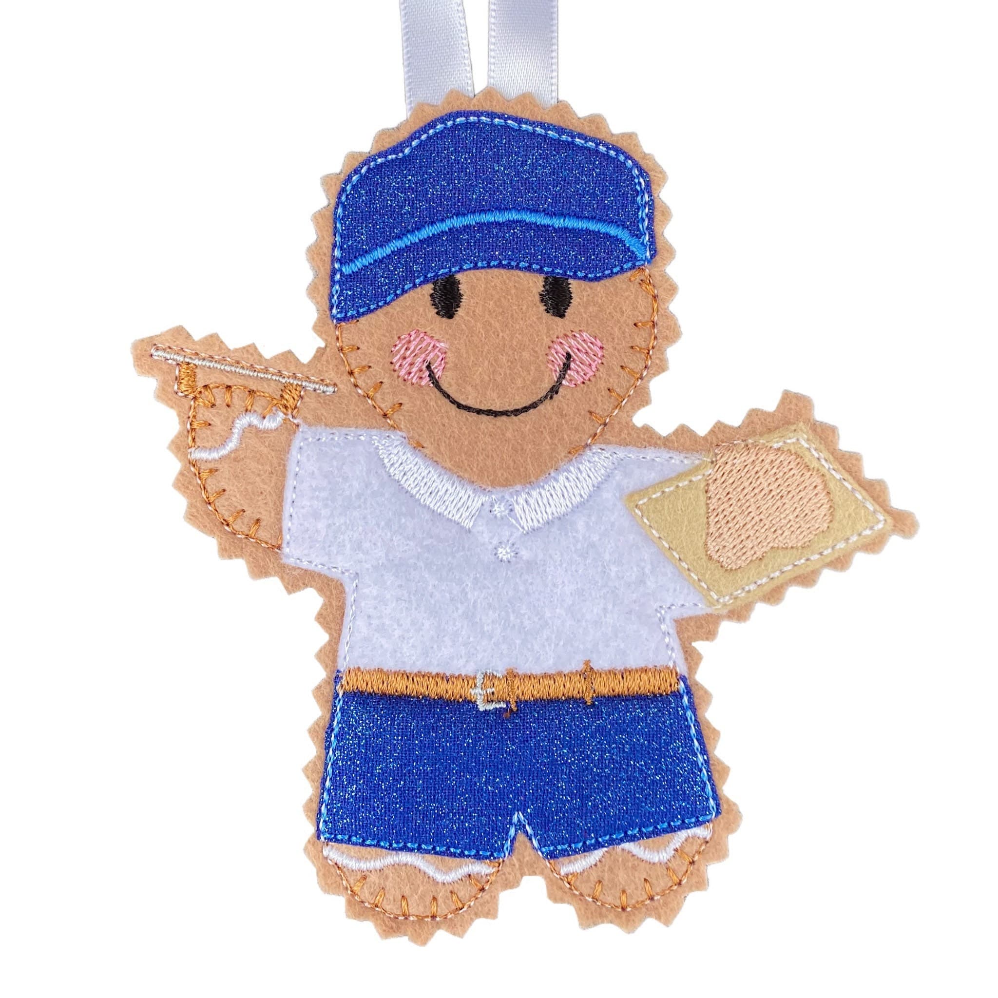 Plasterer / Builder Gingerbread Man Felt Decoration — image 2