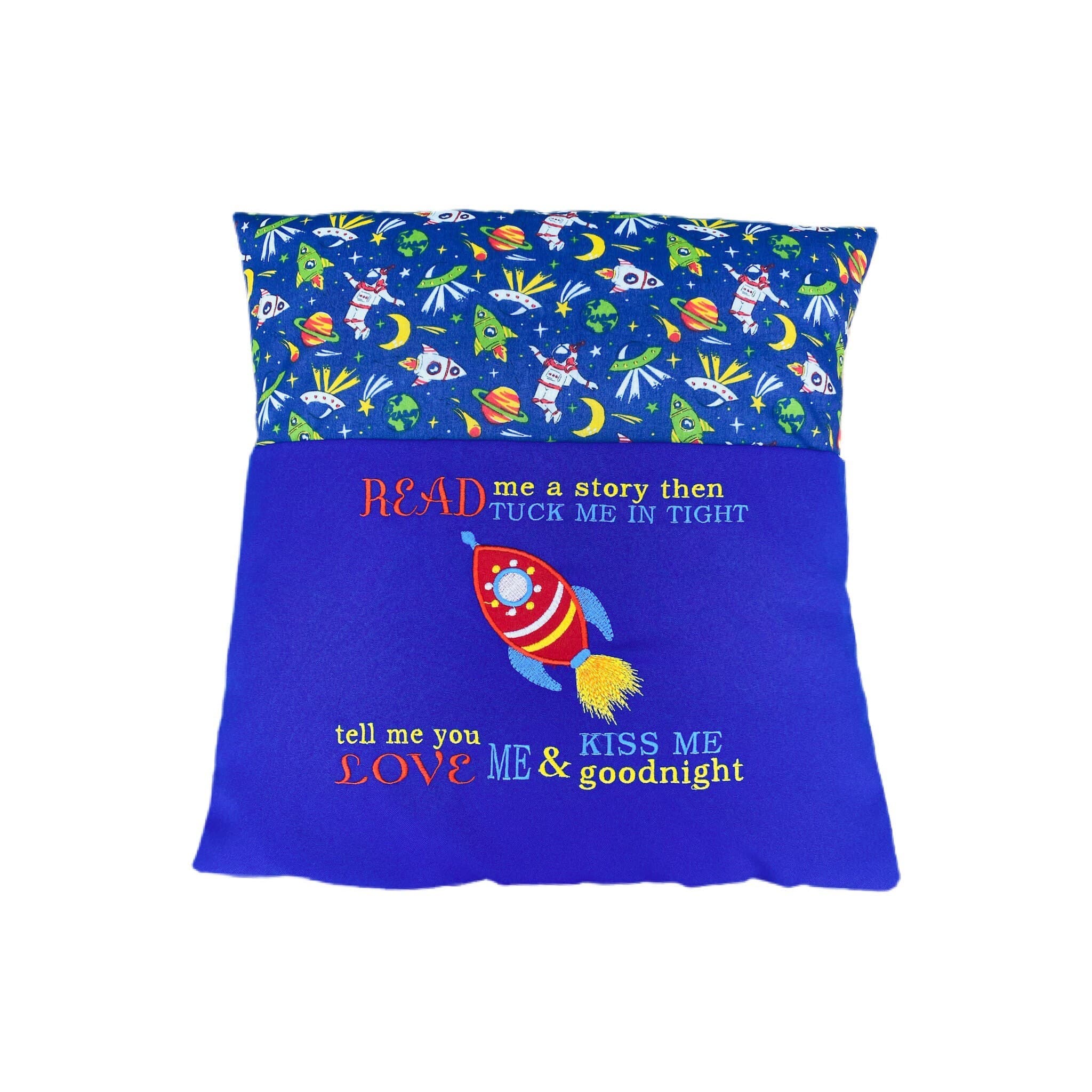 Rocket Reading Cushion: Embroidered Story Book Pocket — image 2