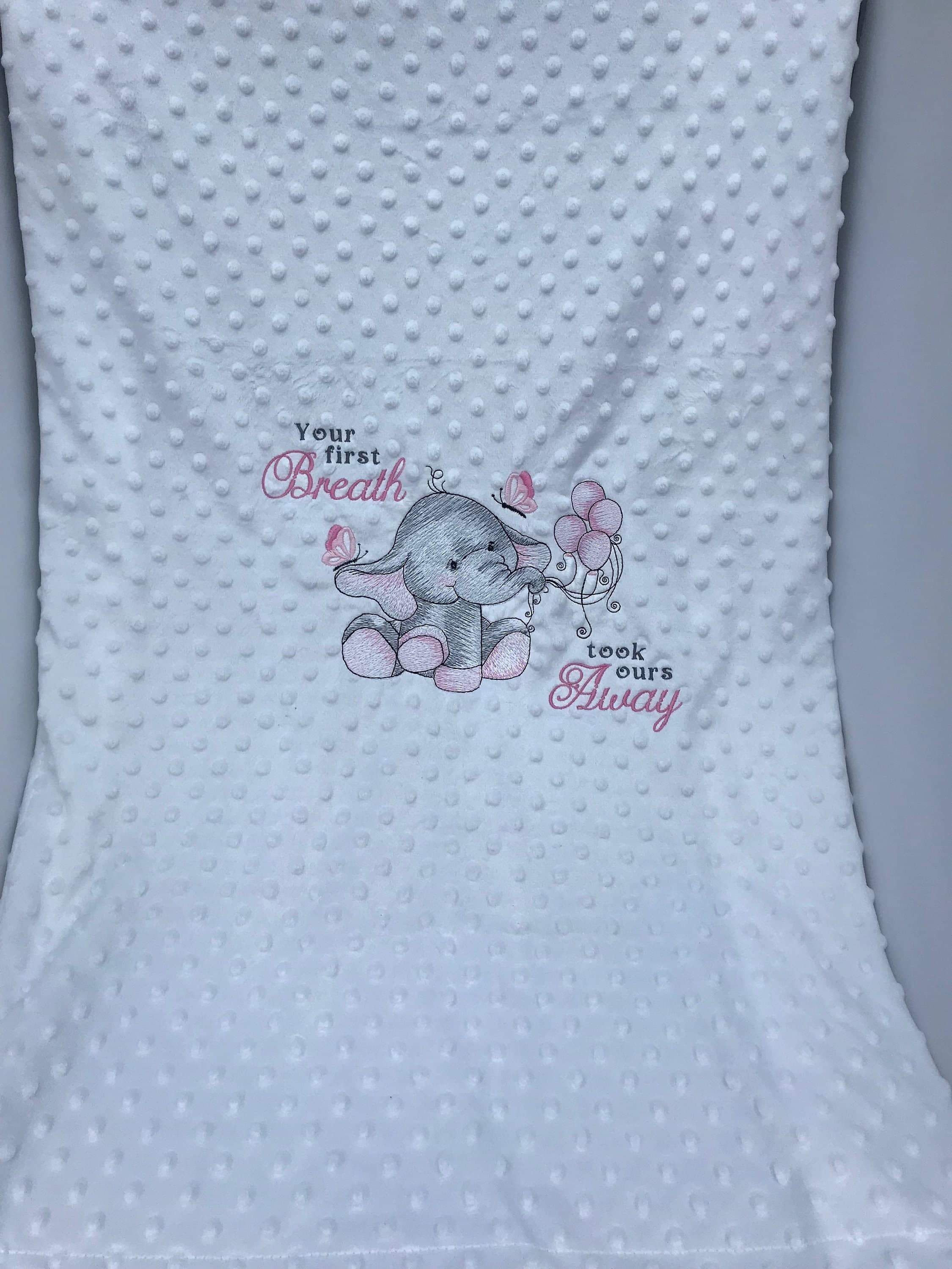 Embroidered Elephant Baby Blanket: Personalized Sensory Keepsake — image 2