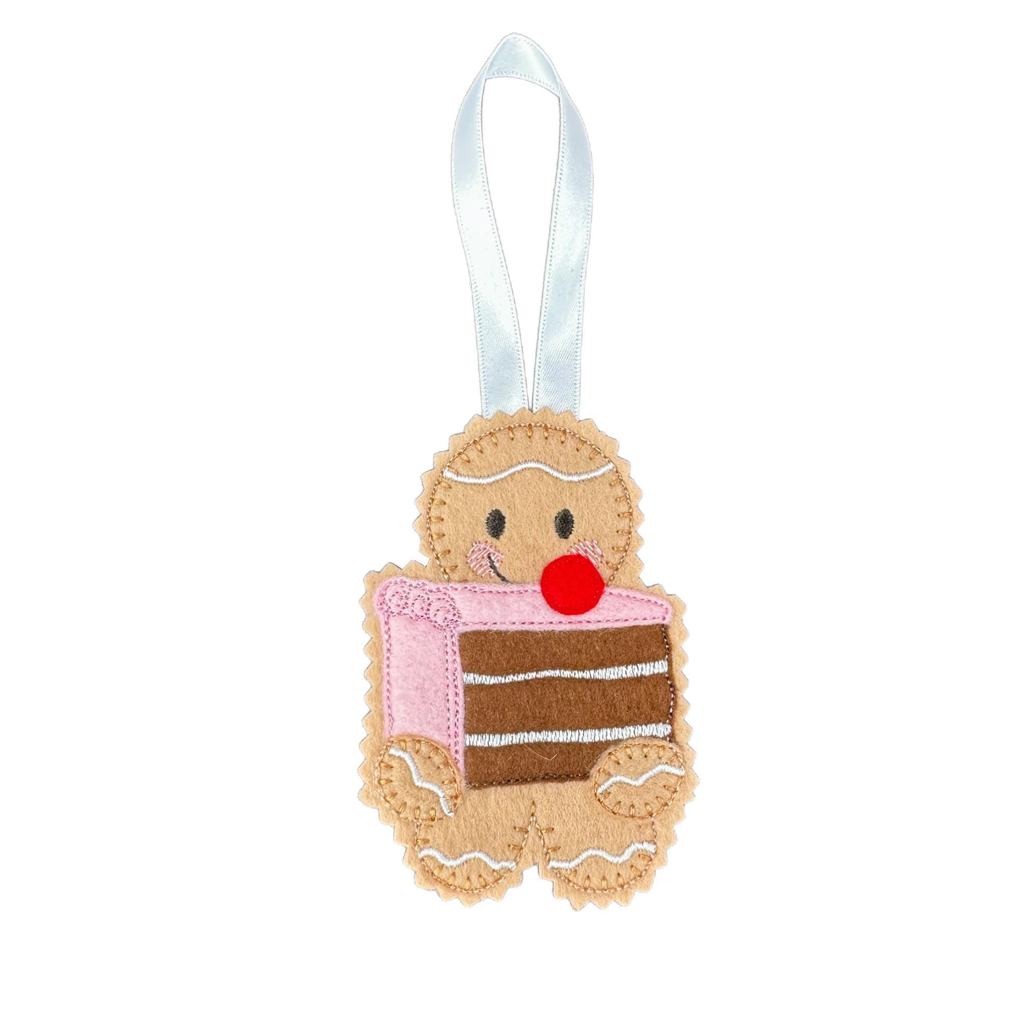Chocolate Slice Cake Gingerbread Felt Decoration — image 2