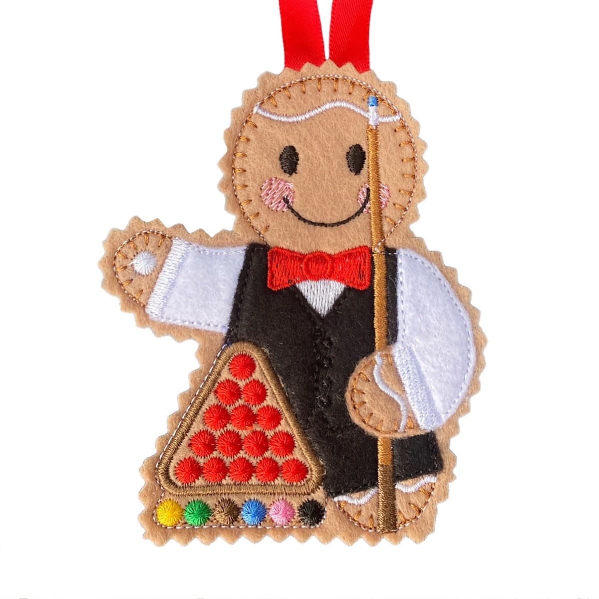 Snooker Player Gingerbread Man Felt Decoration — image 2