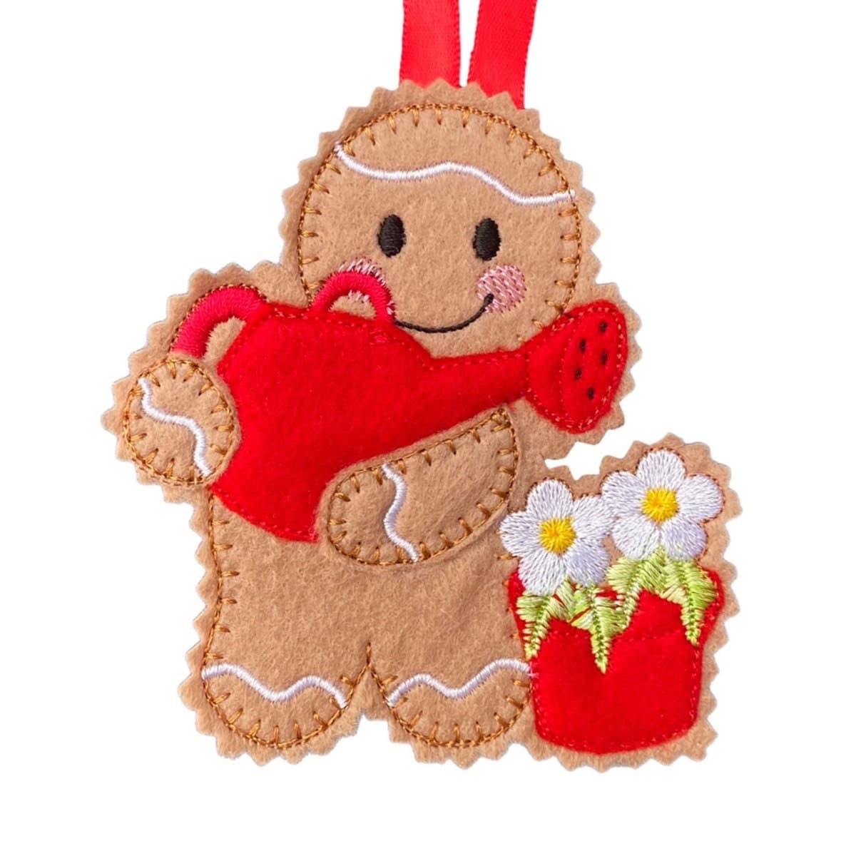 Gardener Gingerbread Man Felt Decoration — image 2