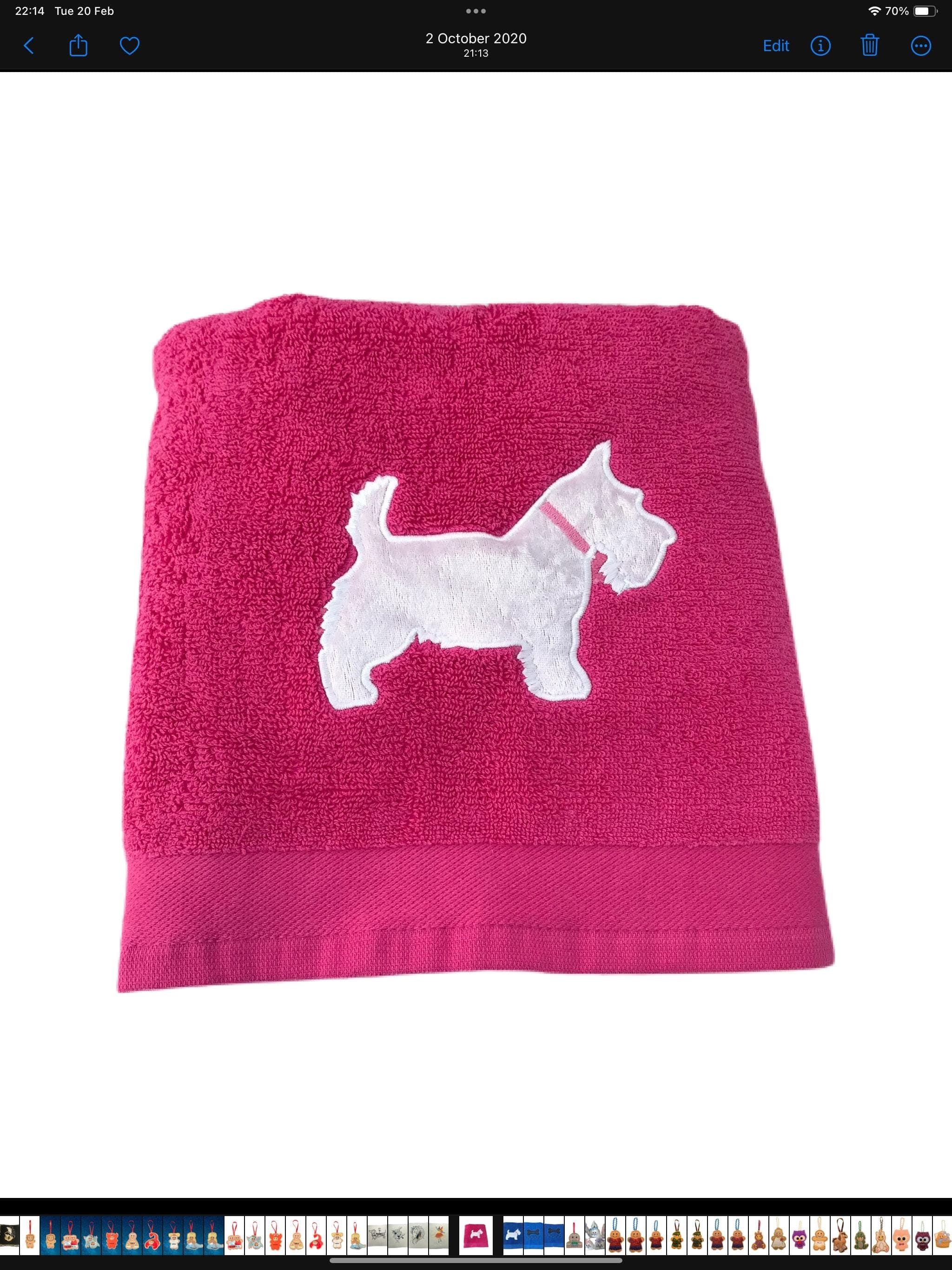Embroidered Scottie Dog Bath Towel: Gift for Dog Lover — image 3