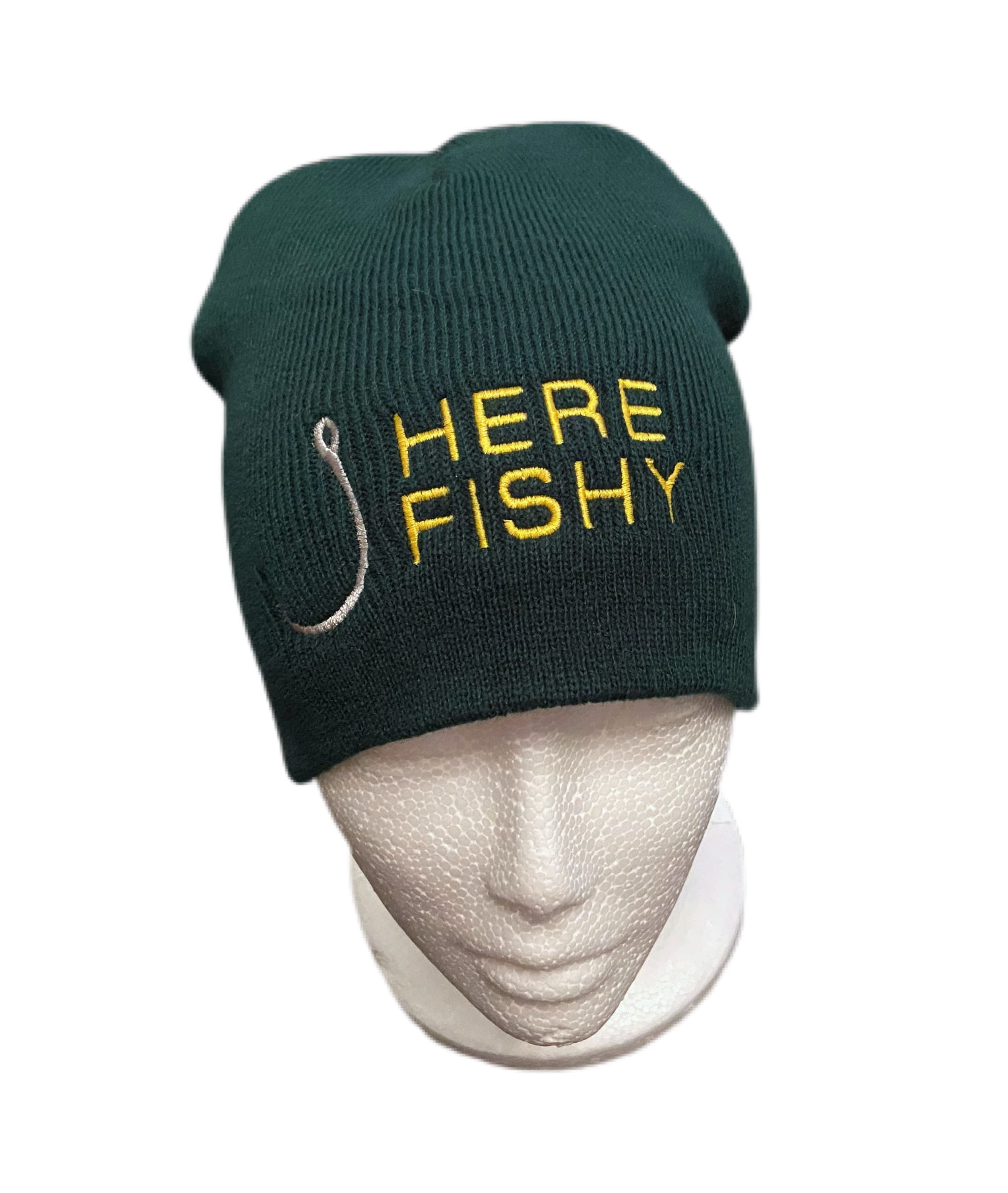 Novelty quote Here Fishy Joke Beanie Hat