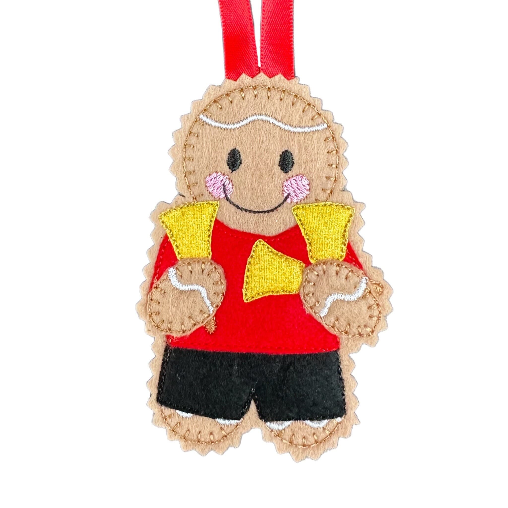 Hand Bell Ringer / Ringers Gingerbread Man Felt Decoration — image 2