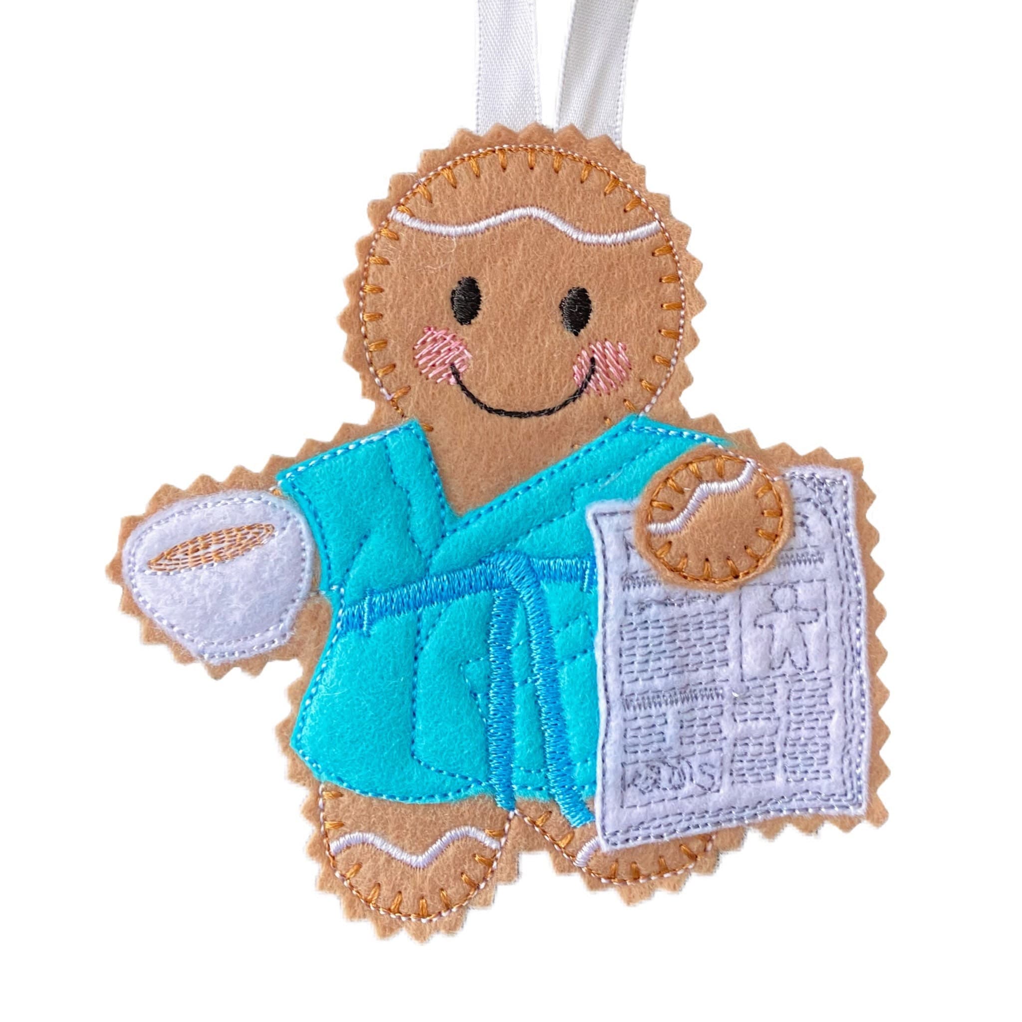 Lazy Morning Gingerbread Man Felt Decoration — image 2
