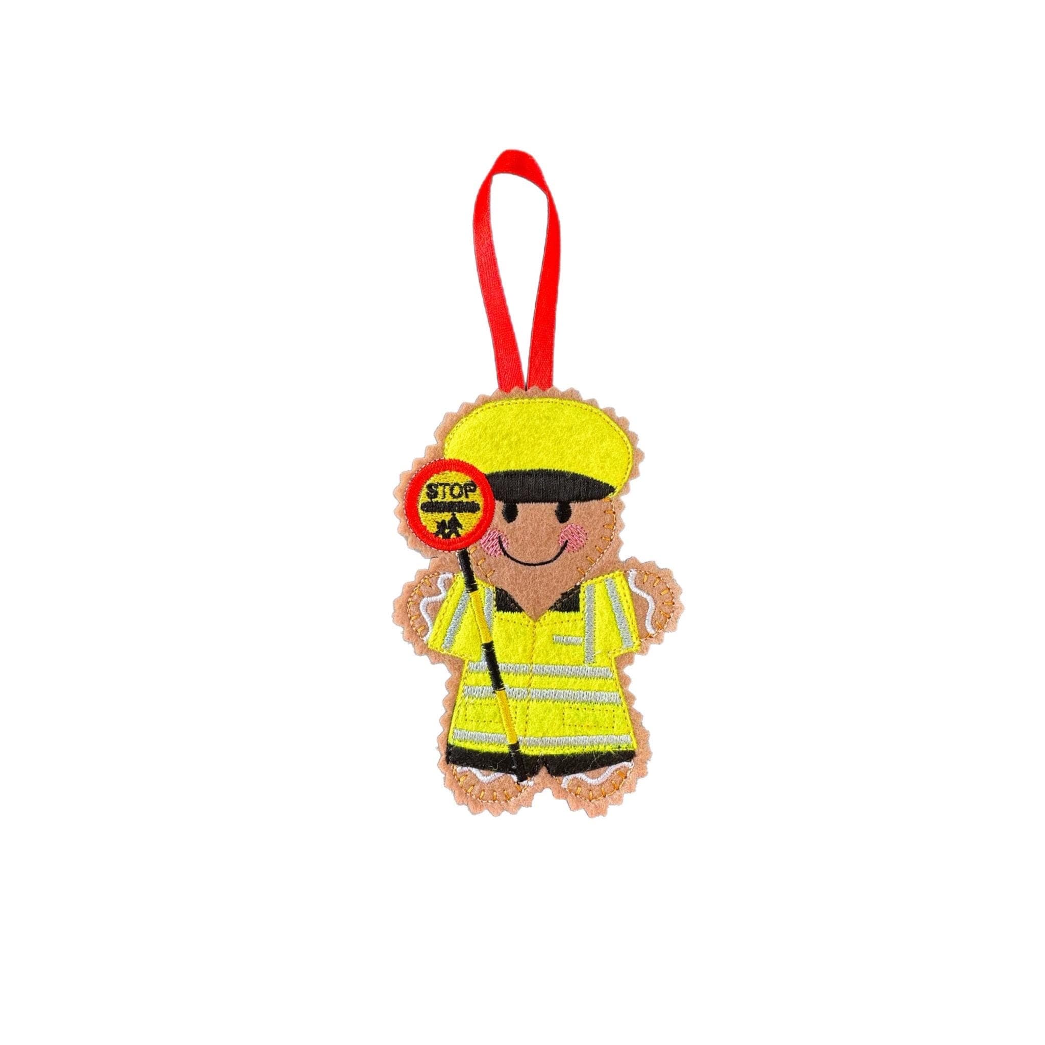 Lollipop Lady, Lollipop Person, Crossing Patrol Gingerbread Man Felt Decoration