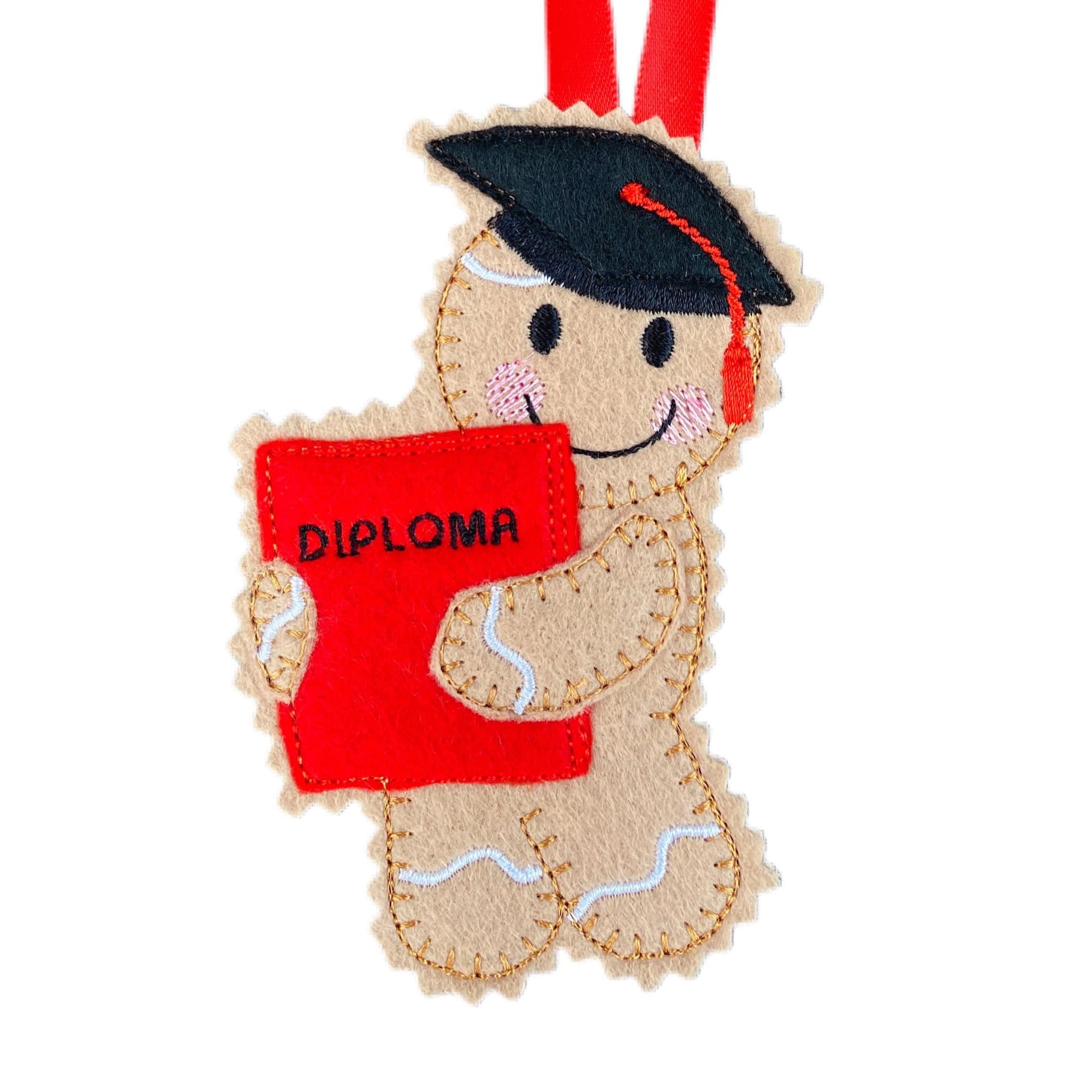 Diploma Gingerbread Man Felt Decoration — image 2