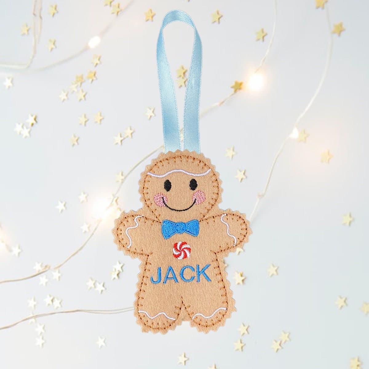 Christmas Personalised  Gingerbread Man Felt Decoration — image 4