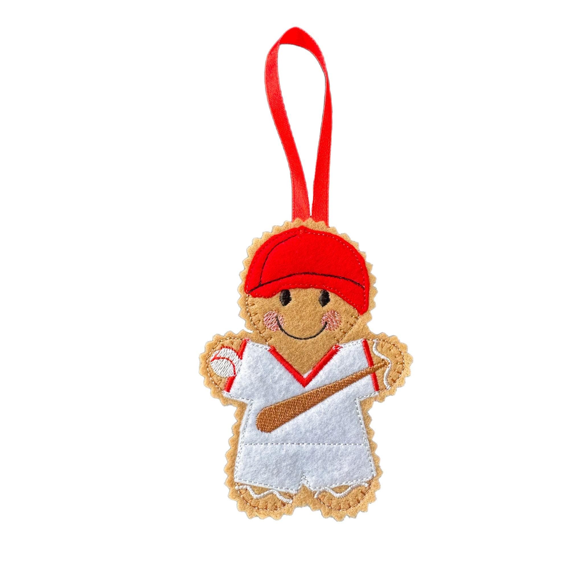 Baseball Player Gingerbread Man Felt Decoration — image 3
