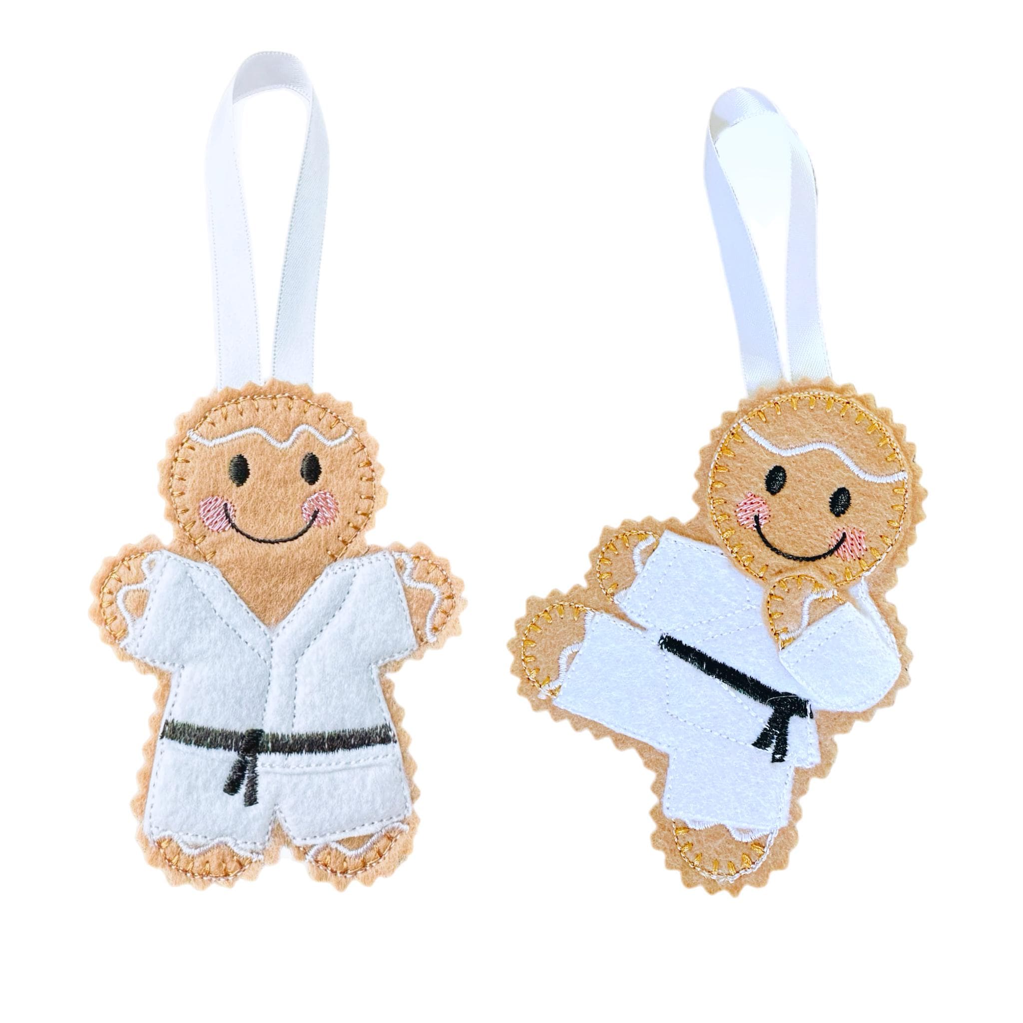 Marital Arts Gingerbread Man Felt Hanging Decoration