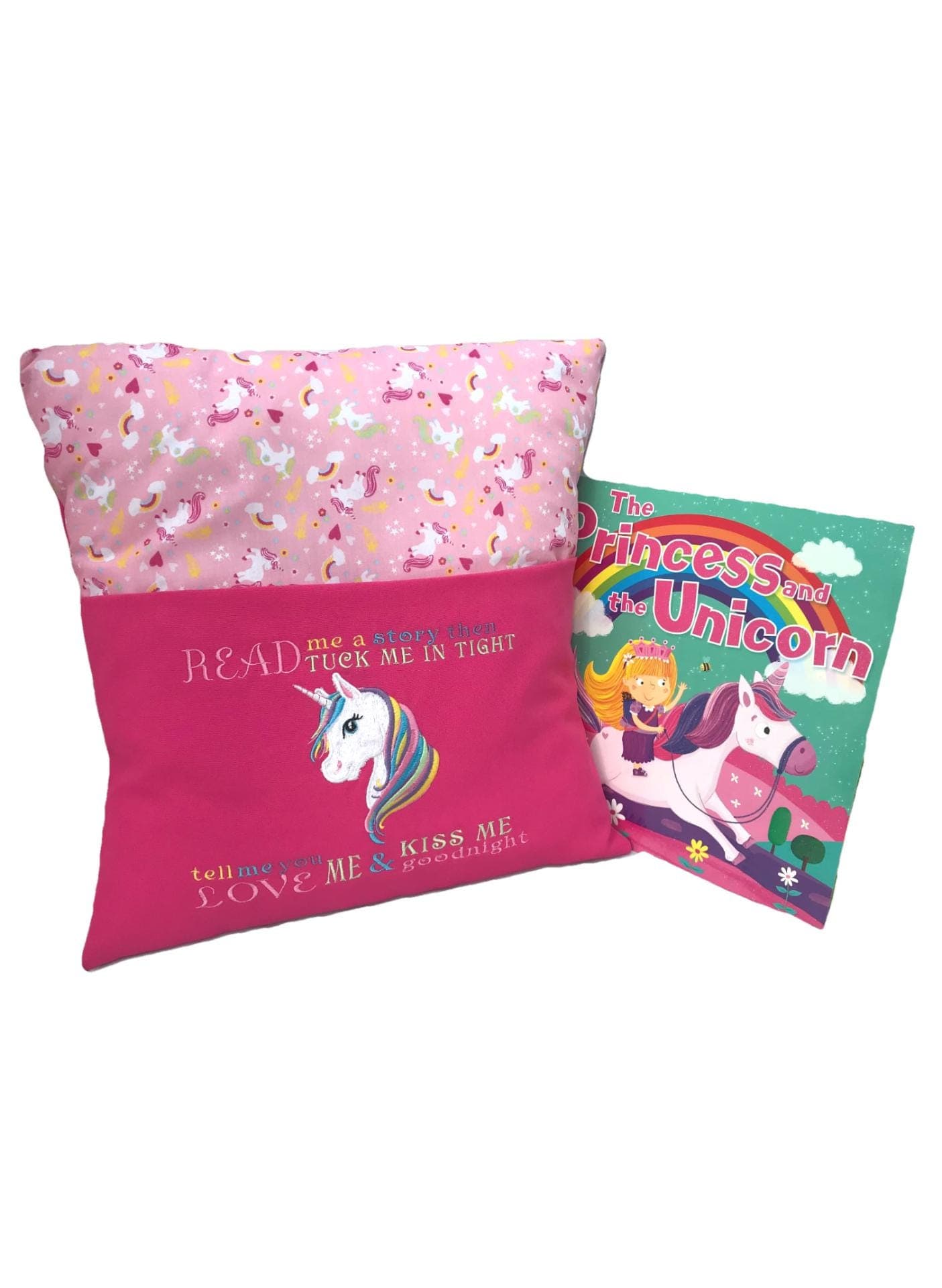 Unicorn Book Cushion: Handmade Children's Reading Pillow
