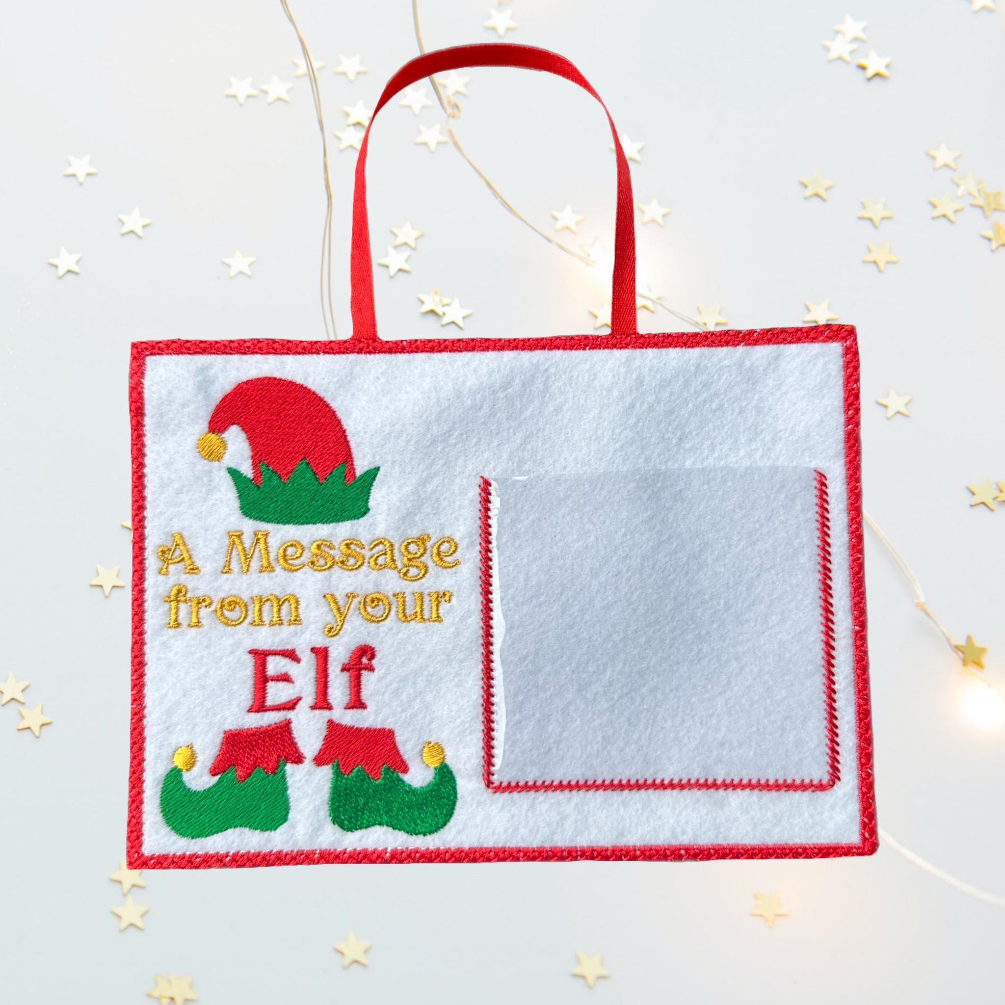 Elf Message Board – Embroidered Felt Sign