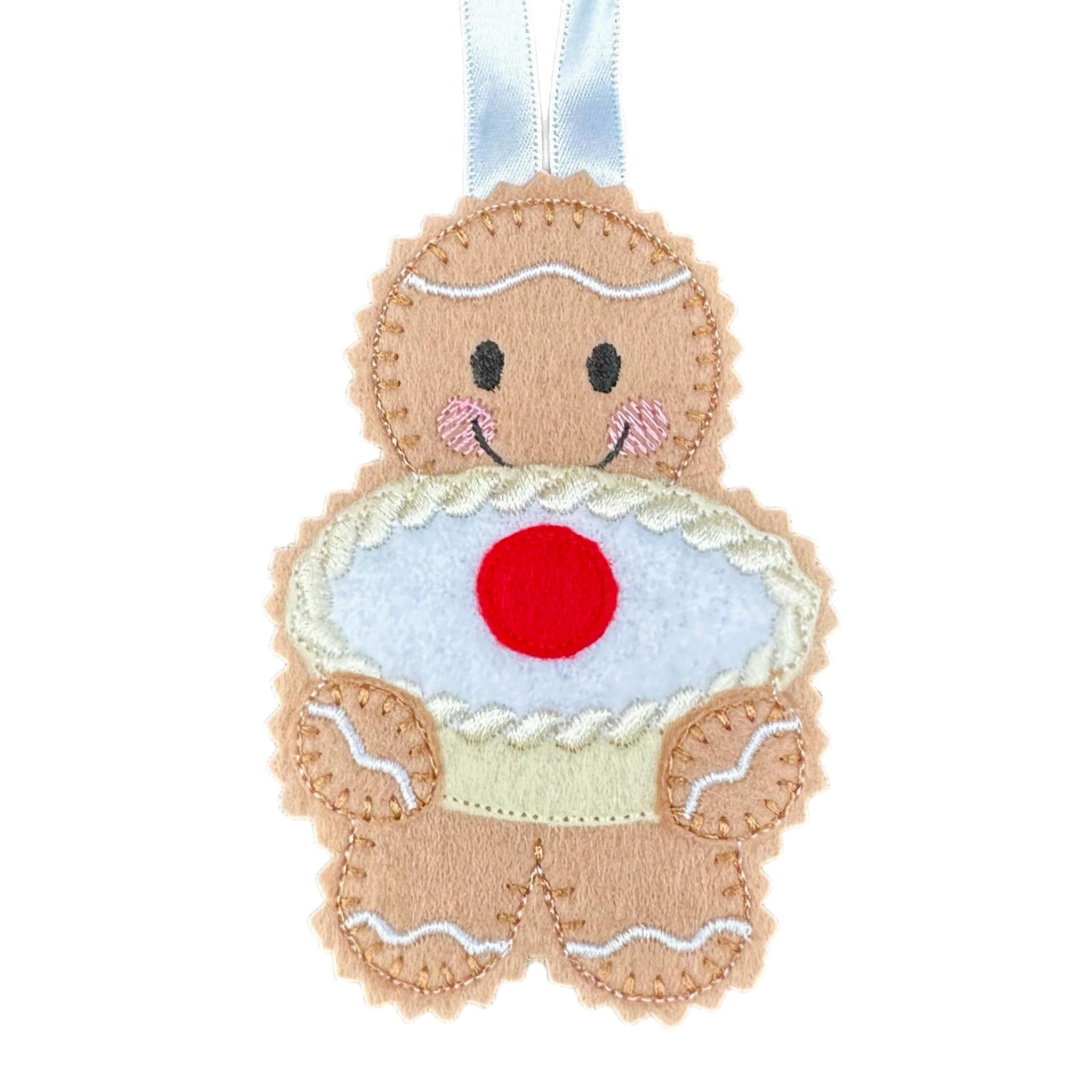 Cherry bakewell Gingerbread Felt Decoration