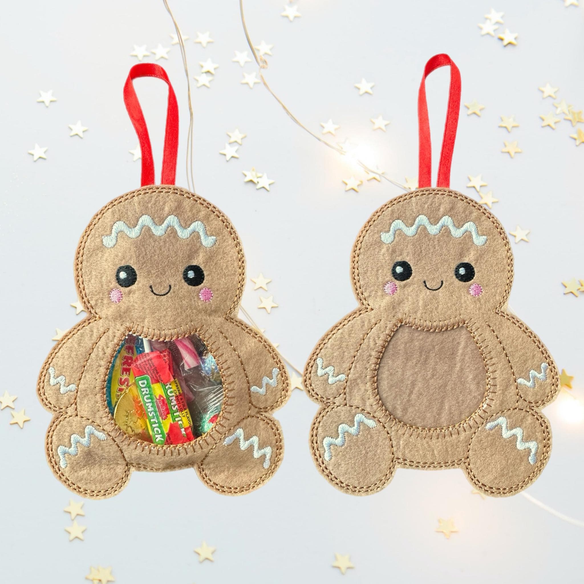 Gingerbread Felt Treat Bag – Christmas Sweet Holder — image 4