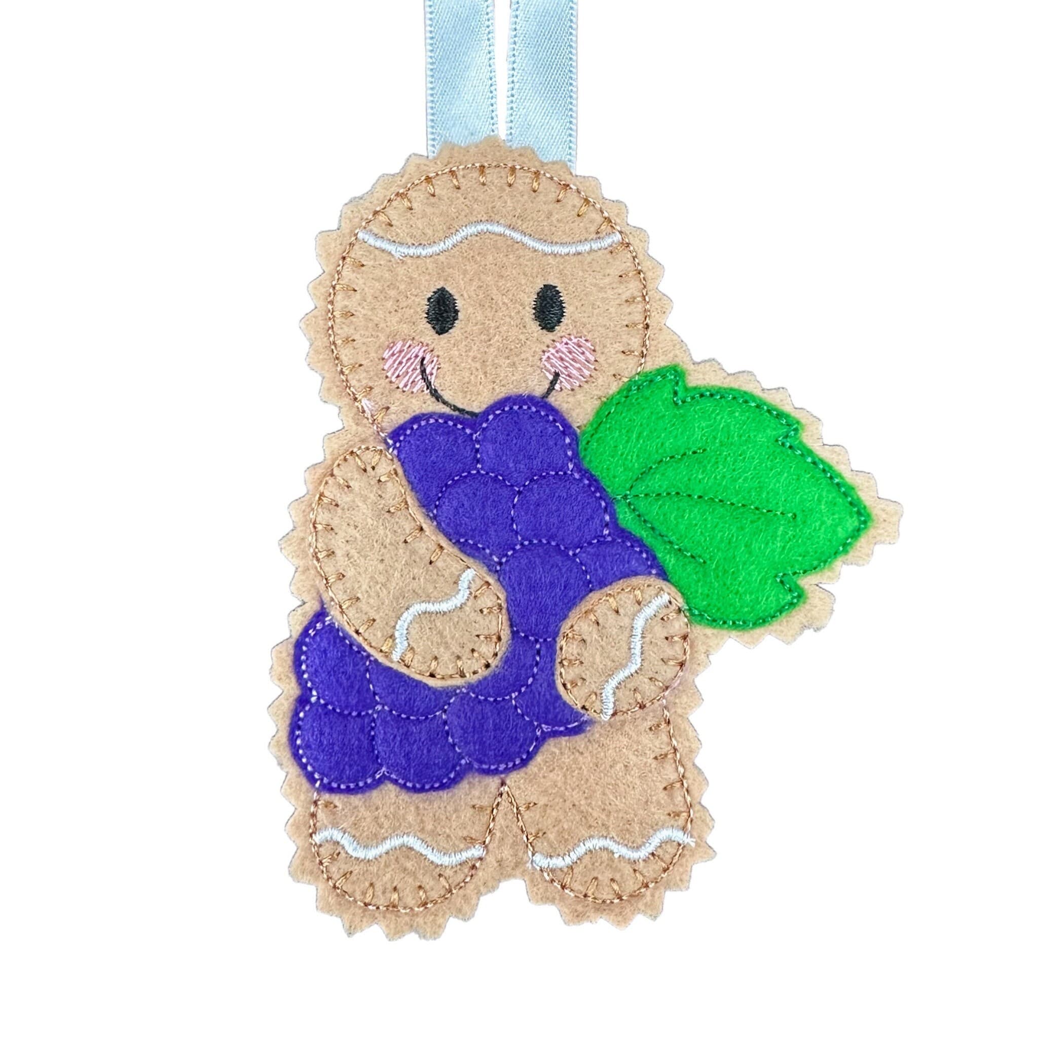 Grape Gingerbread Man Felt Decoration — image 2