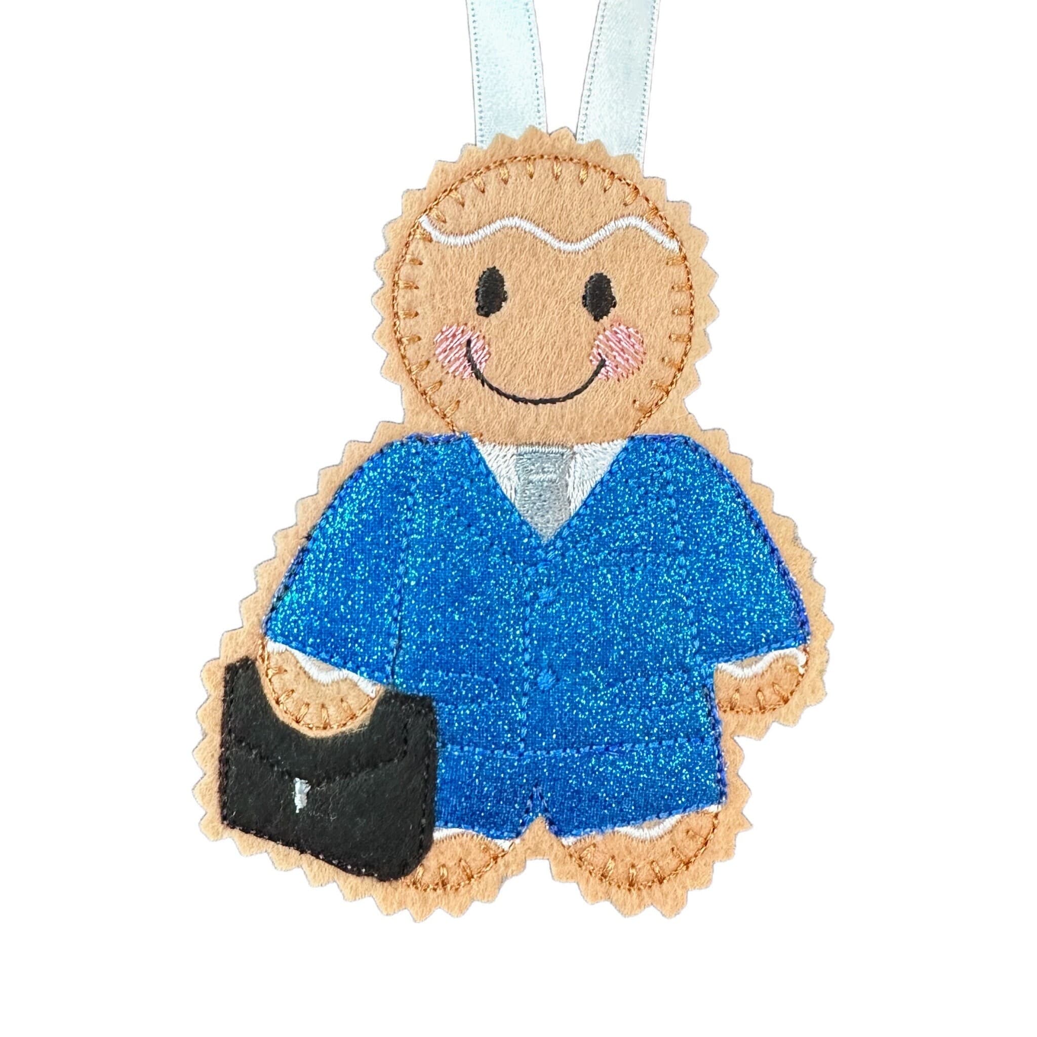 Business man / Salesman Gingerbread Man Felt Decoration — image 2