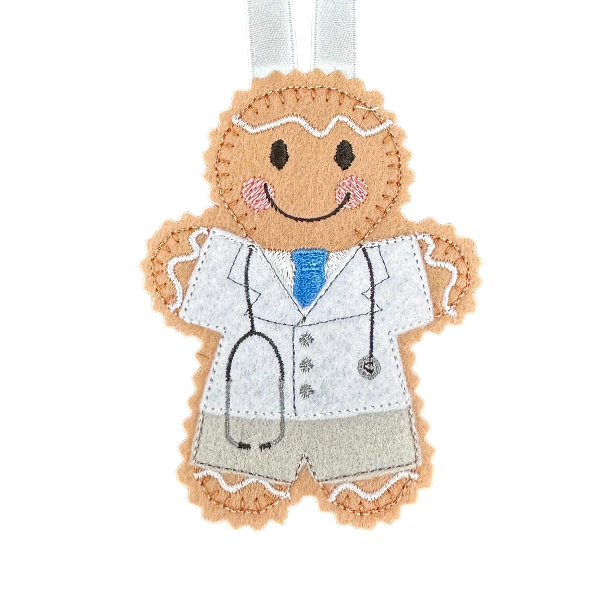 Doctor / Physician Gingerbread Man Felt Decoration — image 2