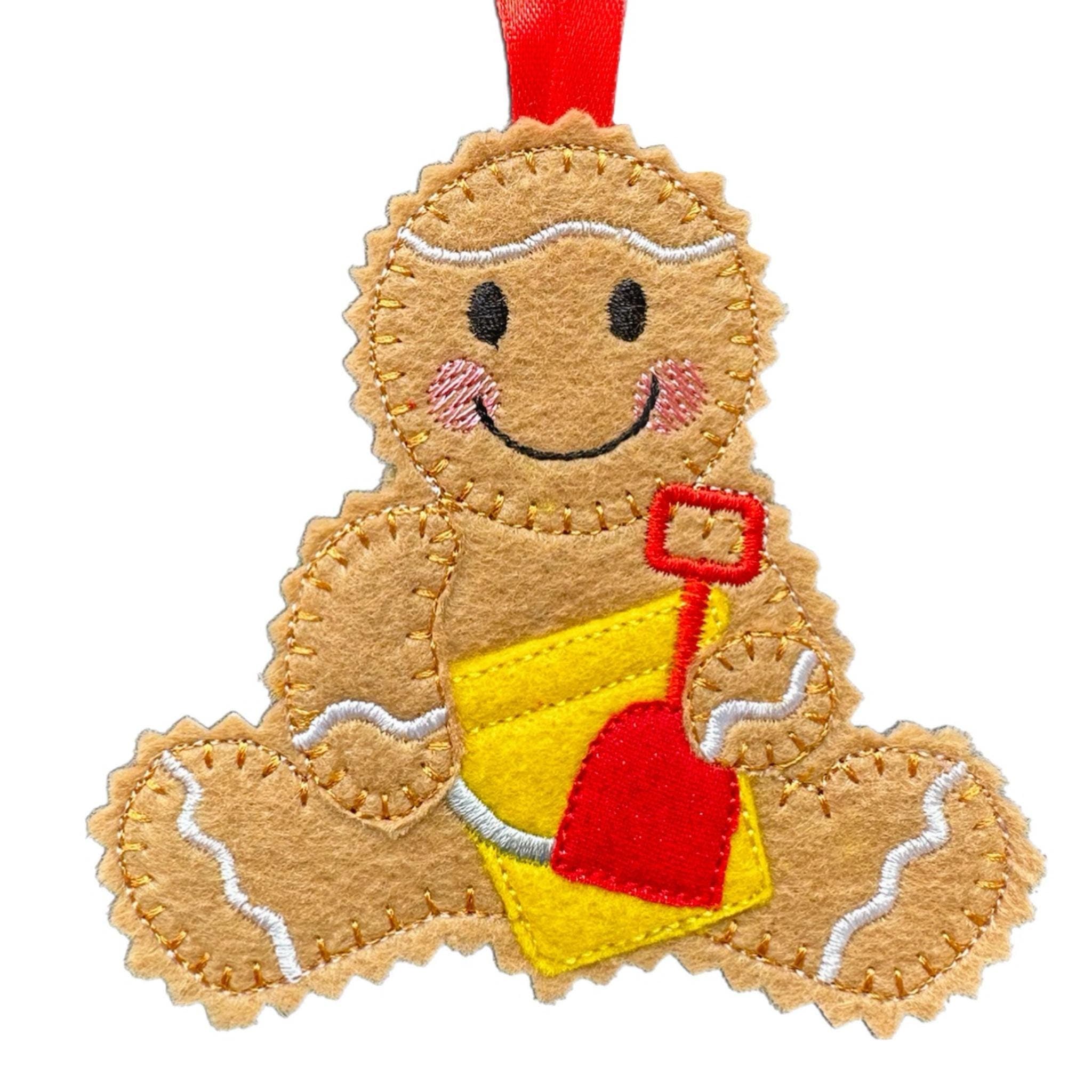 Beach Gingerbread Felt Ornament: Bucket & Spade Seaside Keepsake — image 2