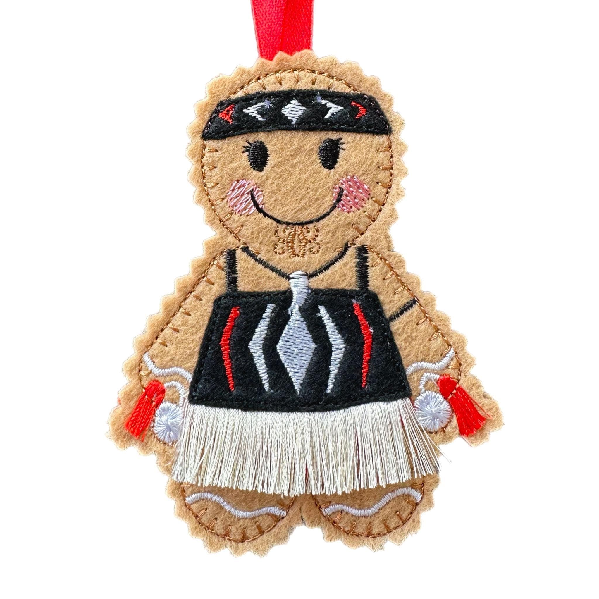Māori Warrior and Performer Keepsake Gingerbread Felt Decorations — image 3