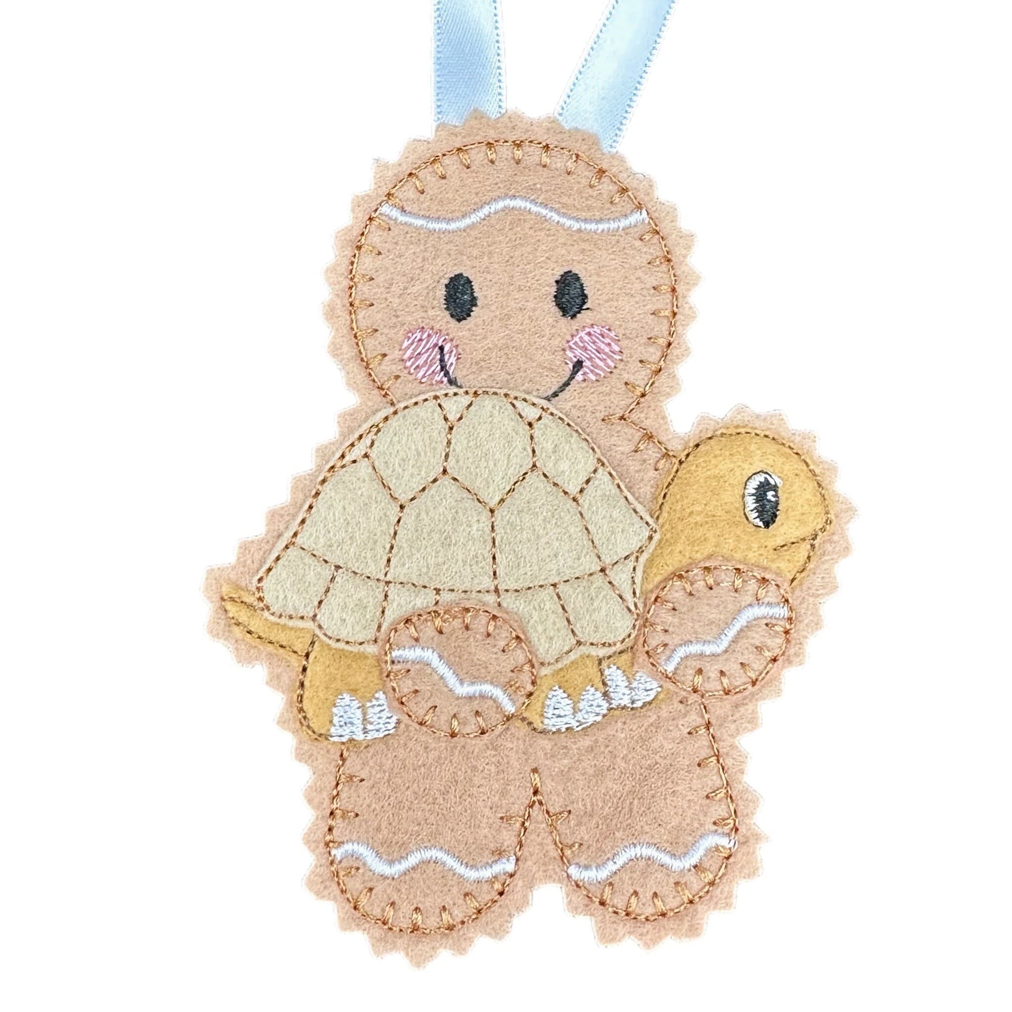 Pet Tortoise Gingerbread Man Felt Decoration — image 2