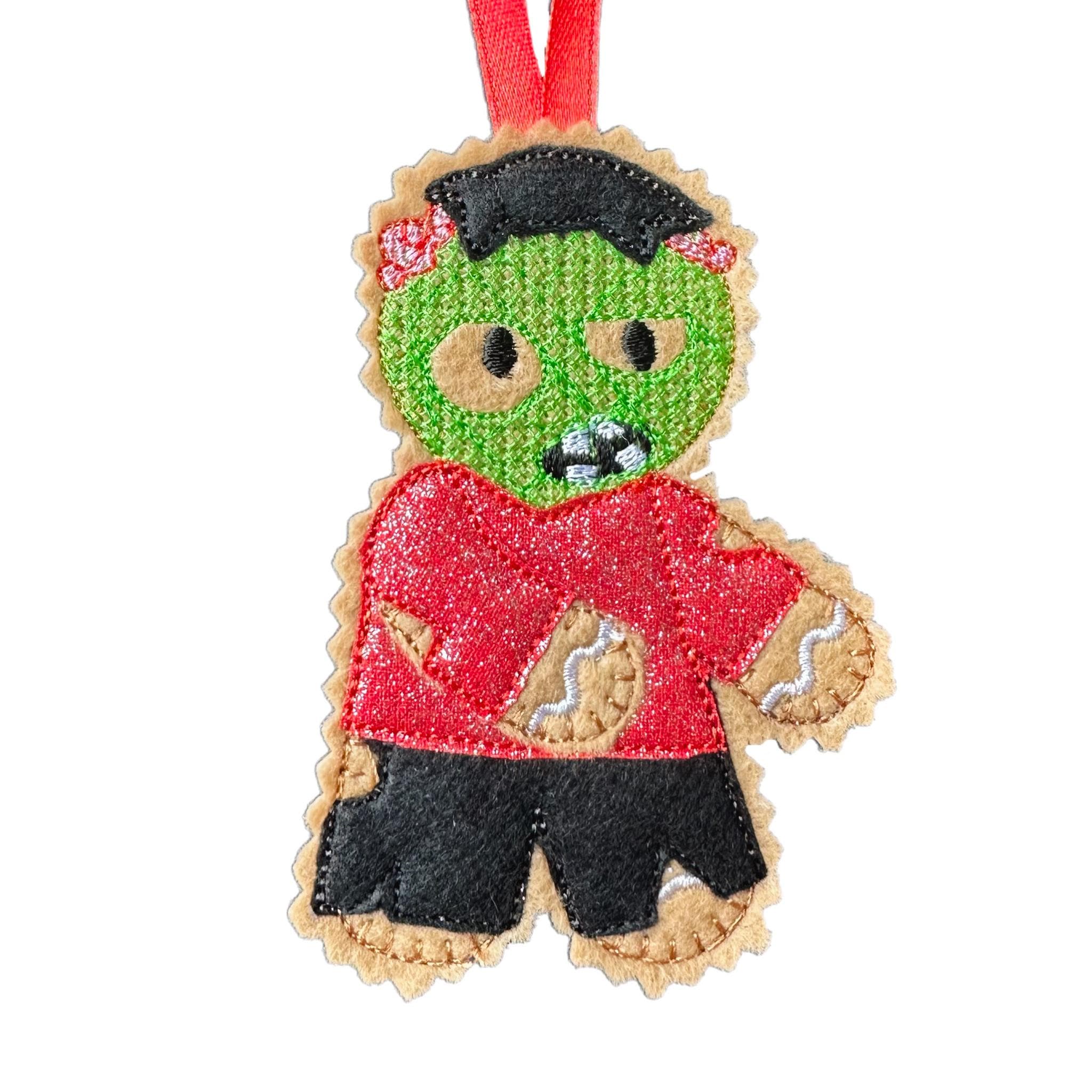 Zombie Gingerbread Decorations – Felt Halloween Ornaments — image 5