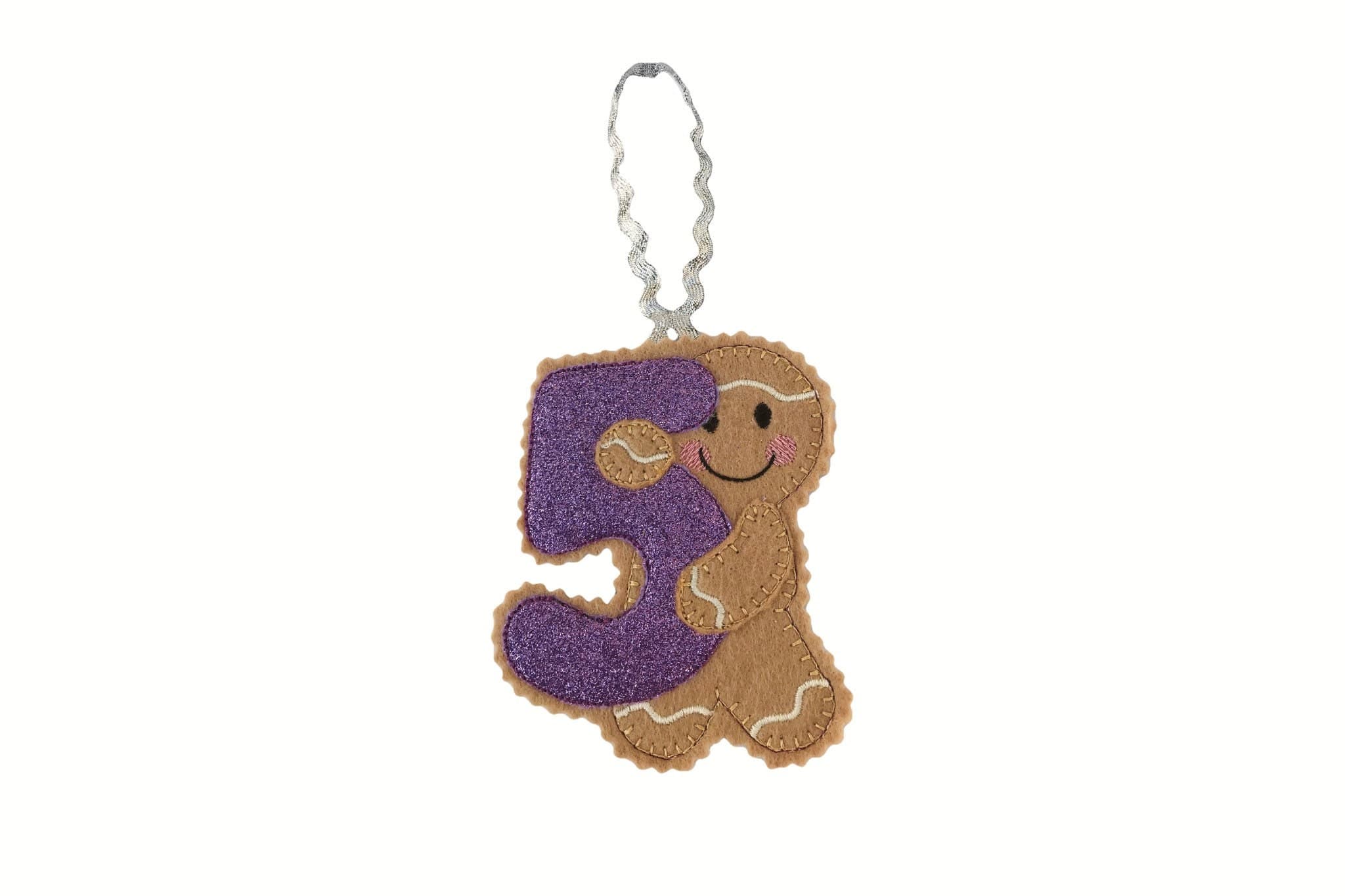 Gingerbread Man Felt Number 5 Decoration - Birthday Gift — image 2