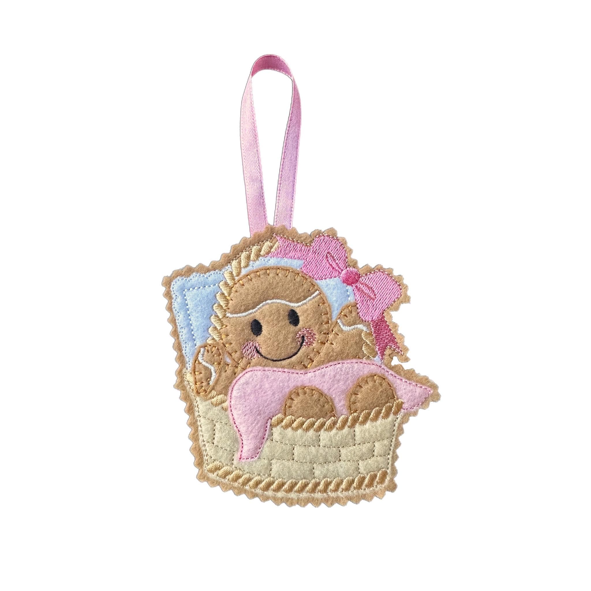 Baby Girl basket Gingerbread Man Decoration — image 2