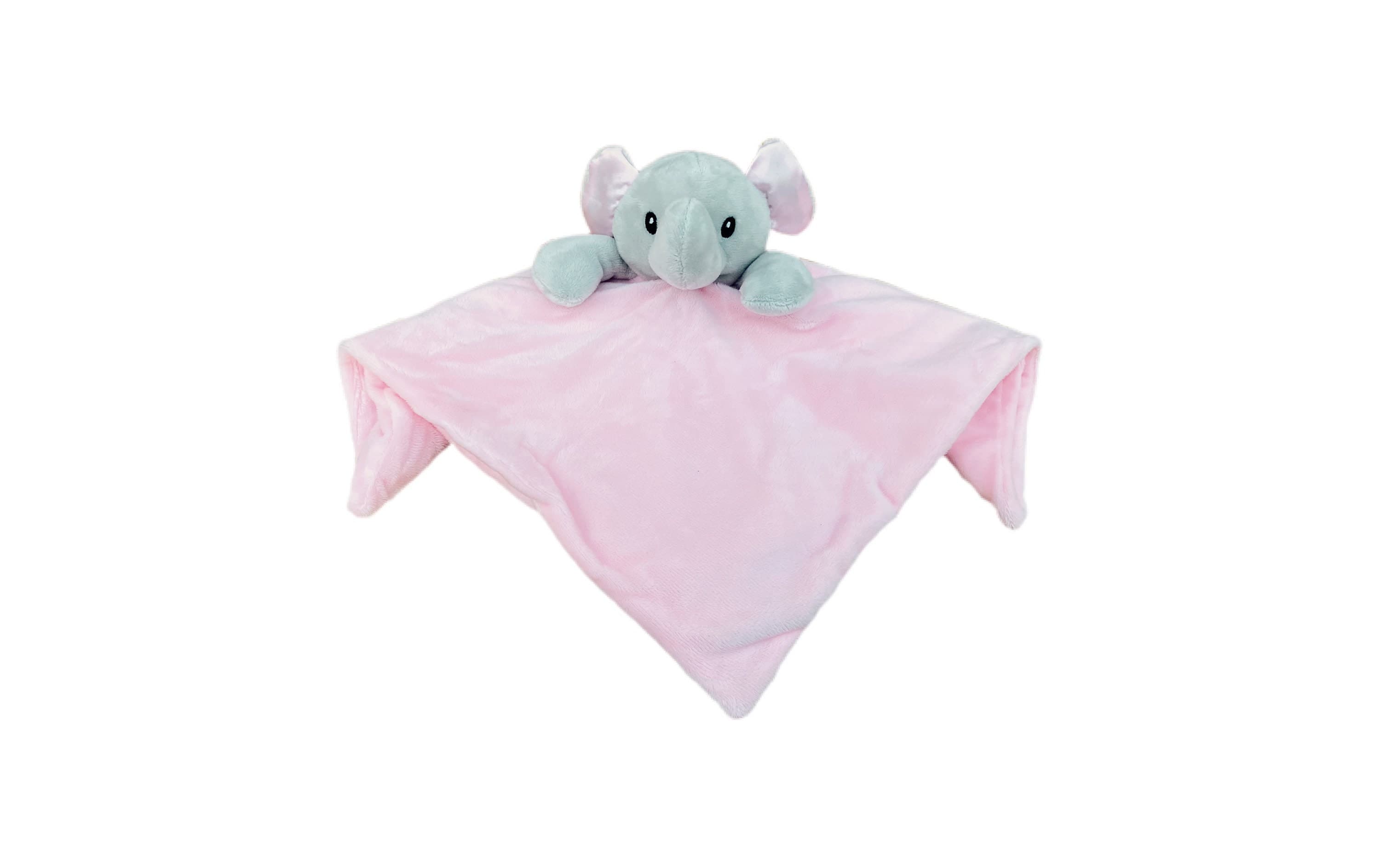 Personalized Pink Elephant Fleece Baby Comforter: Newborn Gift