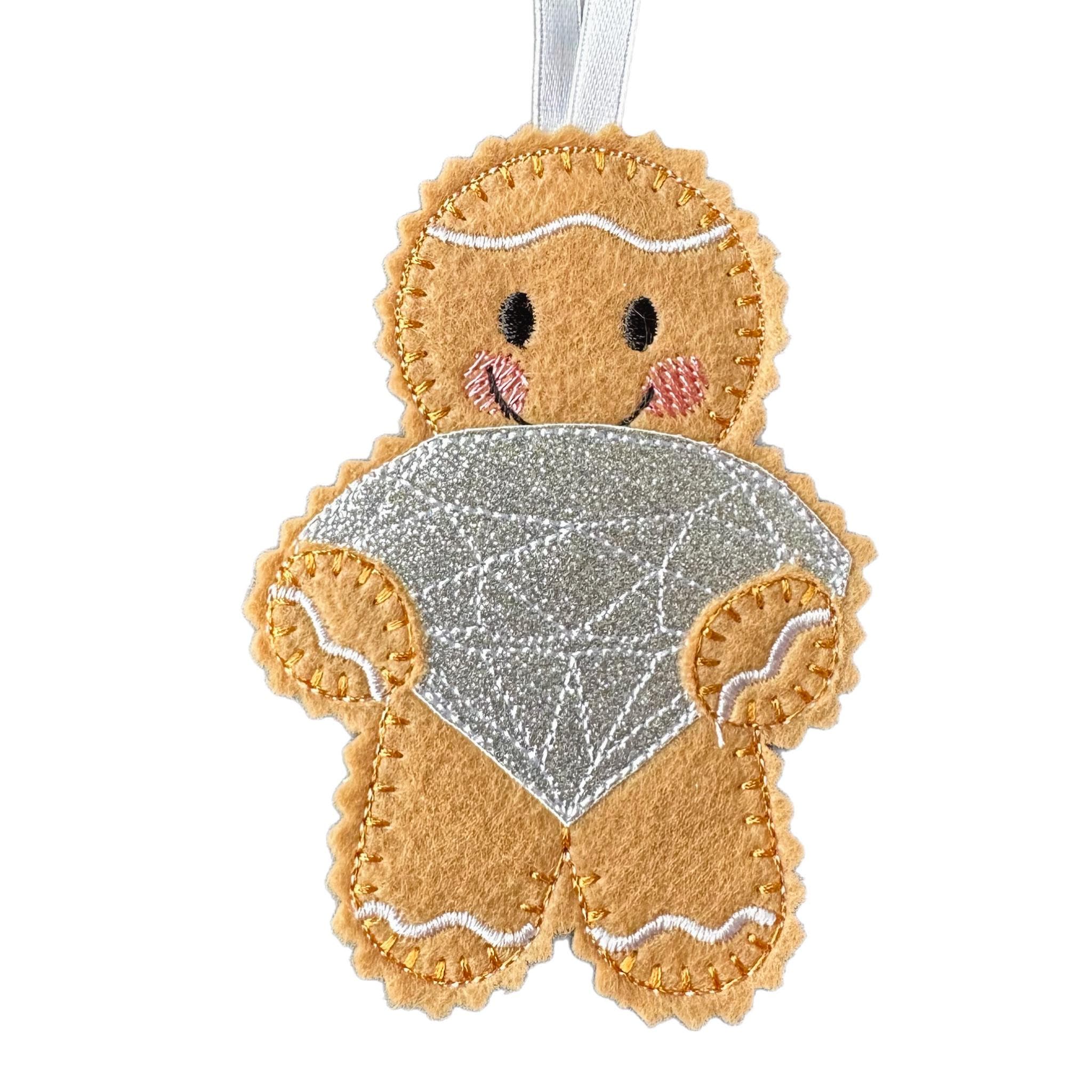 Diamond Felt Gingerbread Ornament: Glittery Engagement Gift — image 2