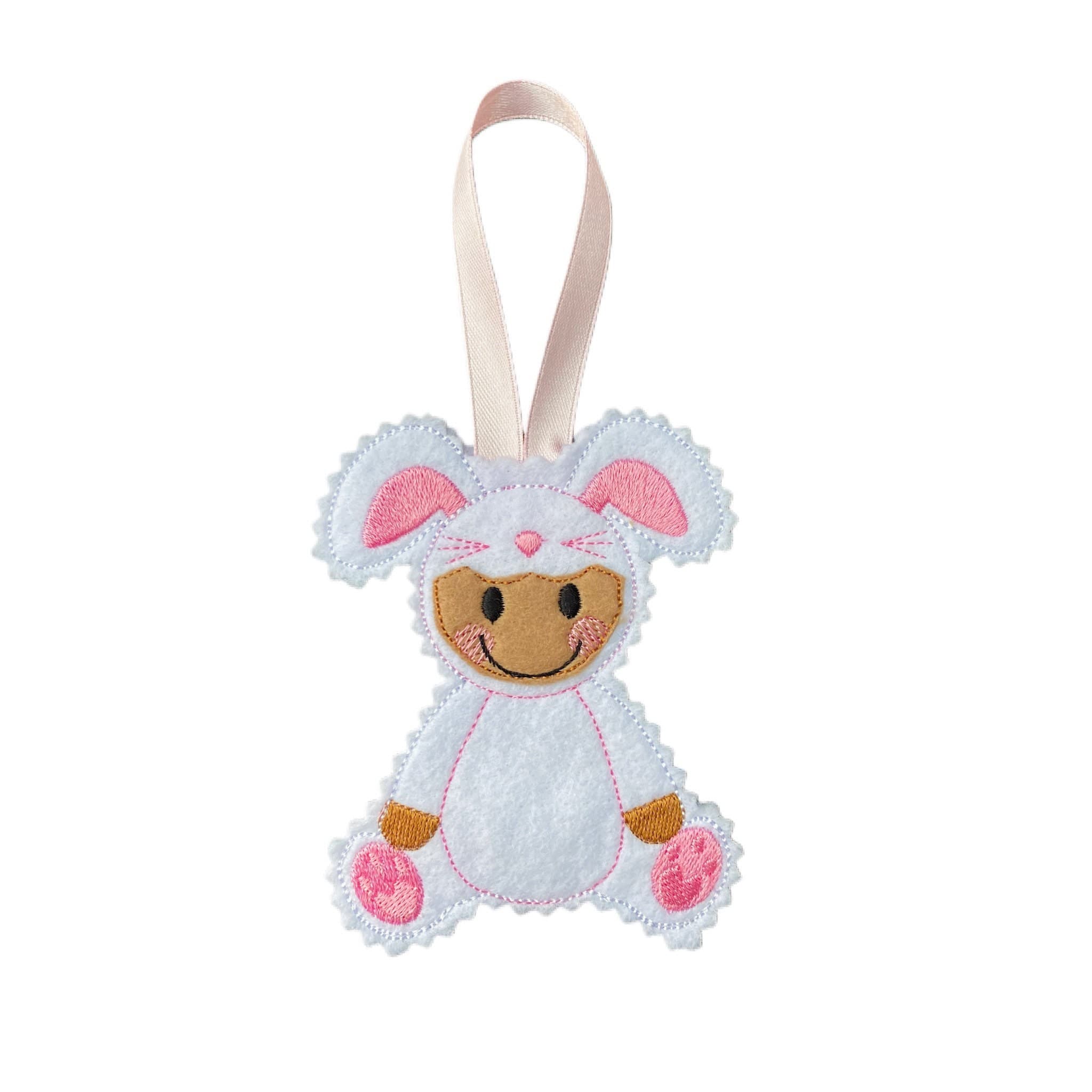 Bunny Dress Up Gingerbread Man Felt Decoration