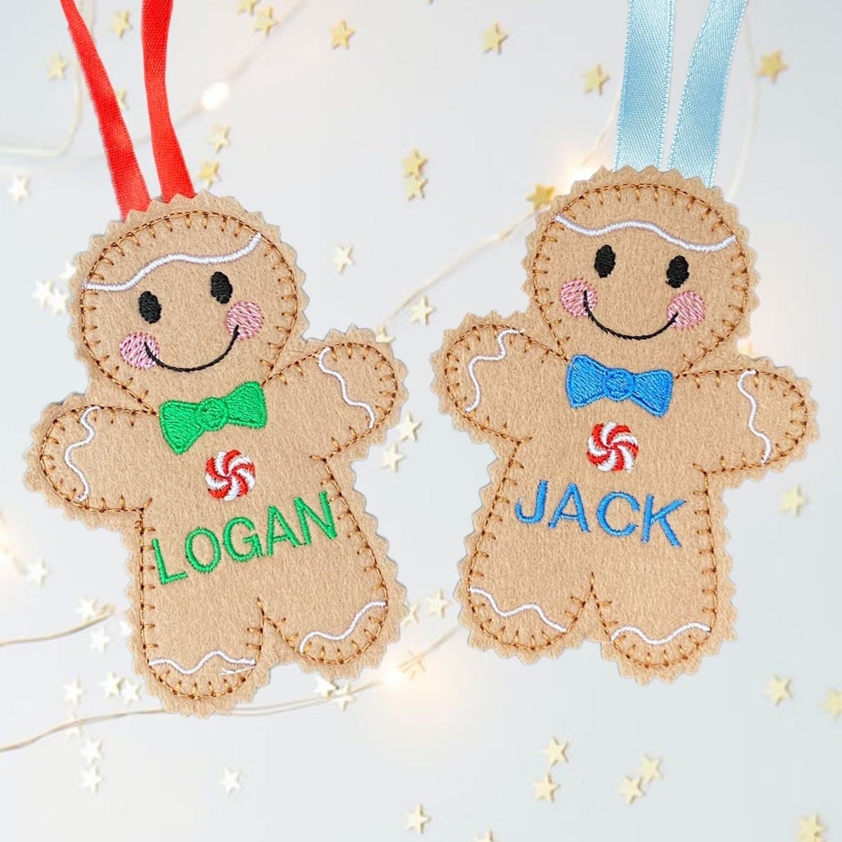 Christmas Personalised  Gingerbread Man Felt Decoration