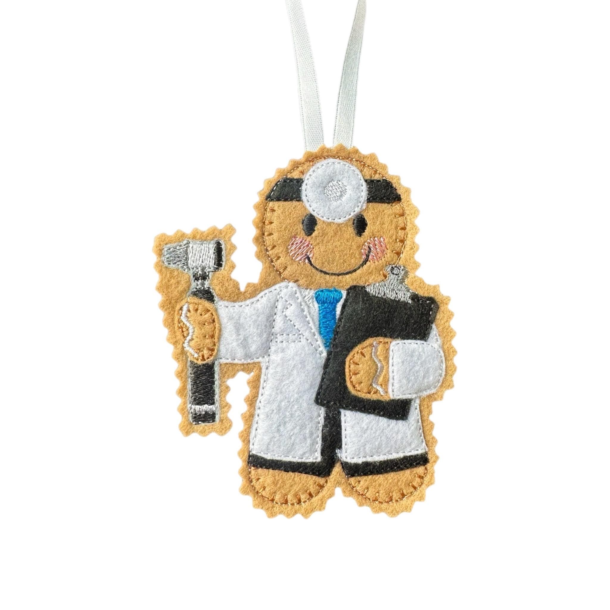 Audiologist Gingerbread Decoration – Felt Hanging Ornament