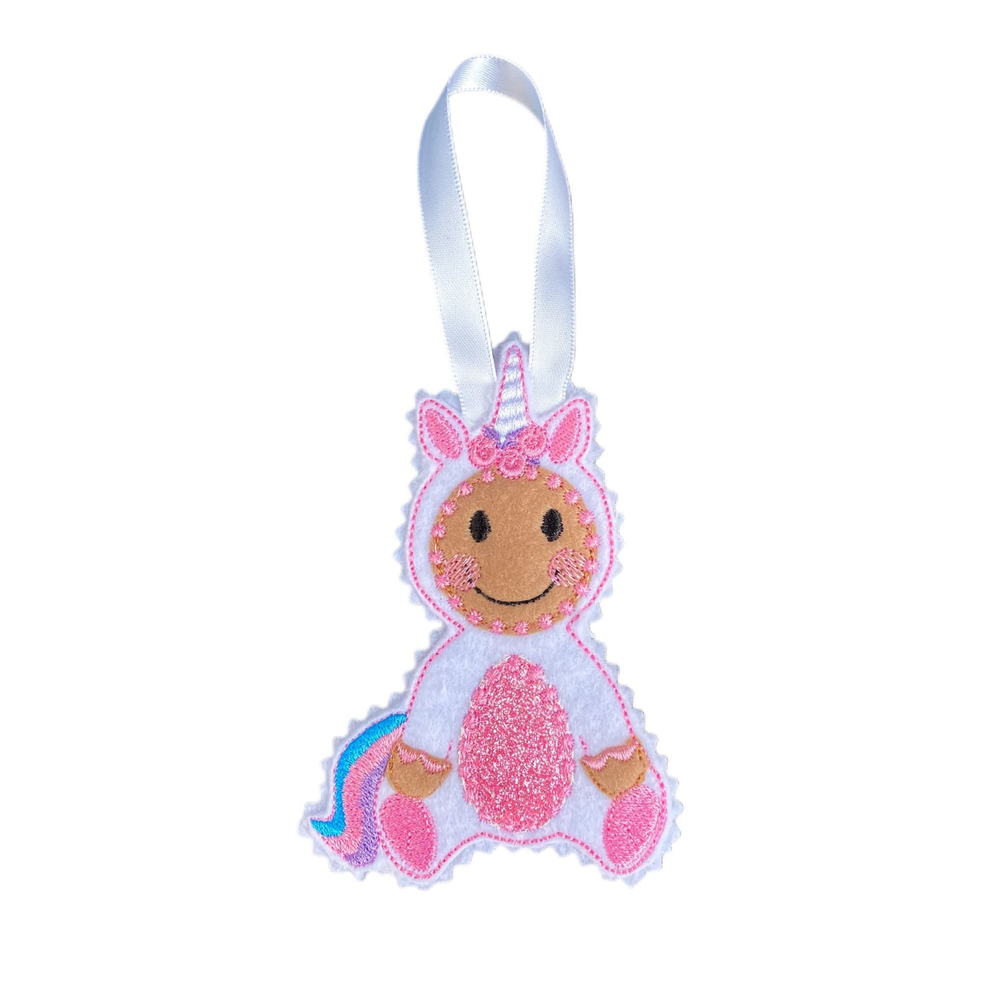 Unicorn Dress Up Gingerbread Man Felt Decoration