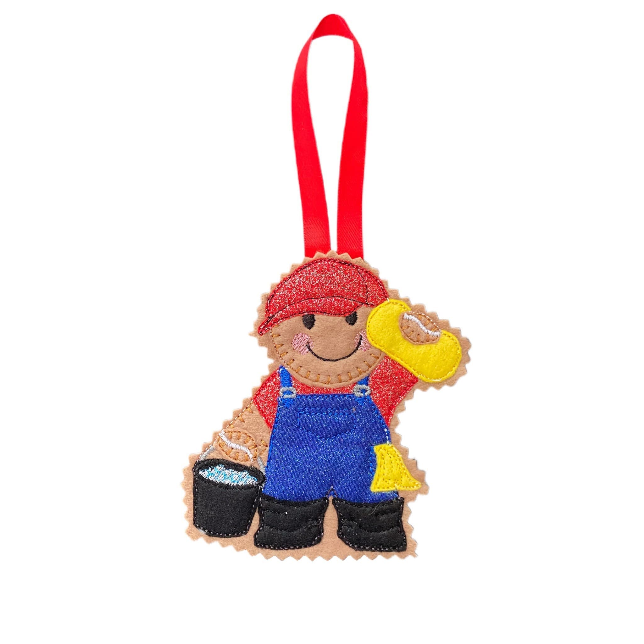 Car Wash / Valet Gingerbread Man Felt Decoration