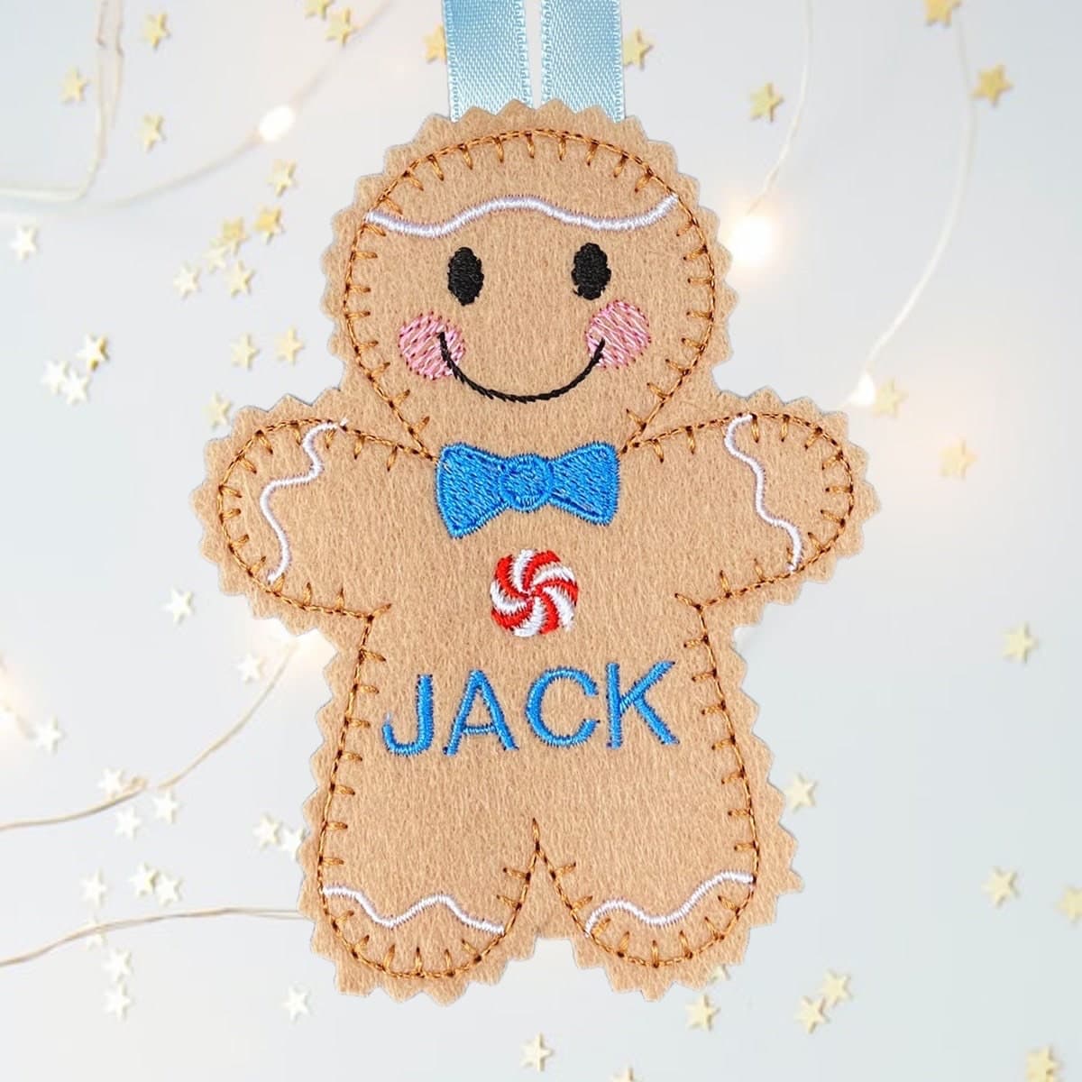Christmas Personalised  Gingerbread Man Felt Decoration — image 6